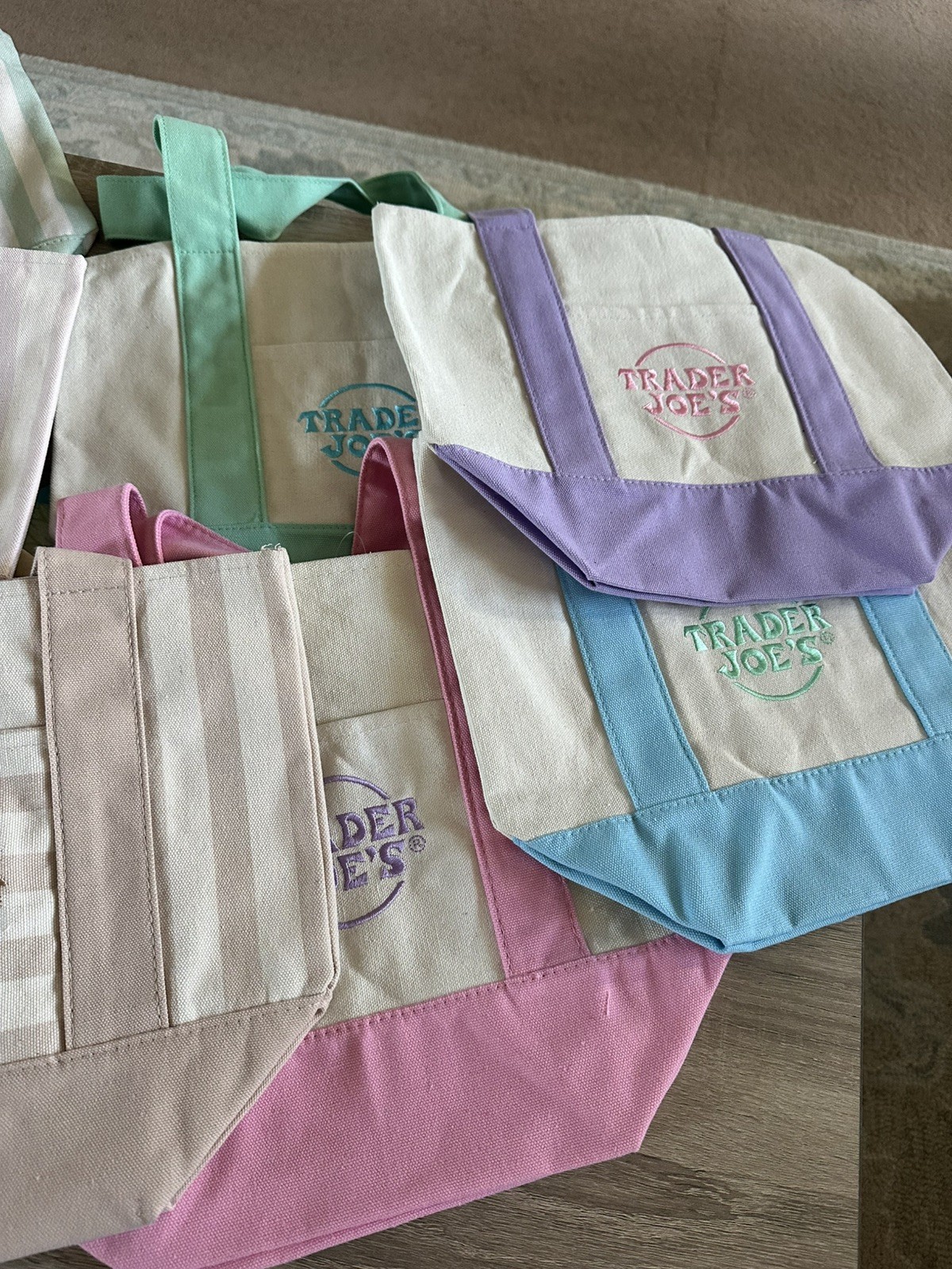 Trader Joe’s Striped Mini, Pastel Mini, Insulated Totes NWT (14 bag) COLLECTION