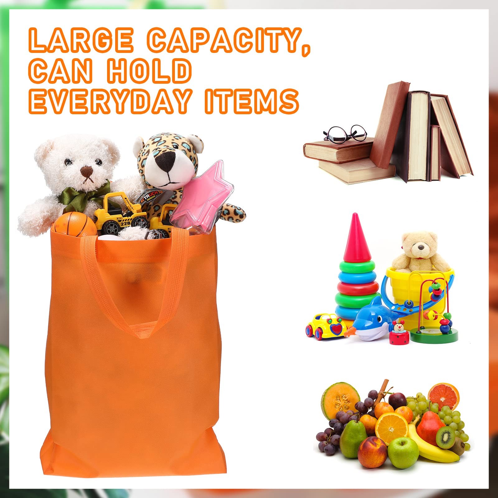 72 Pcs Non Woven Tote Bags Reusable Gift Bags with Handles Bulk Grocery Bag f…