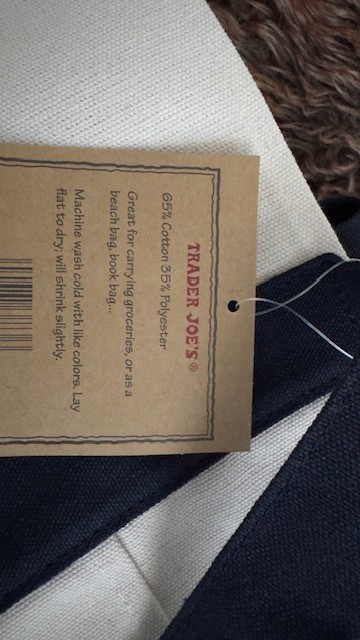 Trader Joe’s Canvas Tote Shopping Bag – LARGE CLASSIC NAVY BLUE – NEW with TAGS