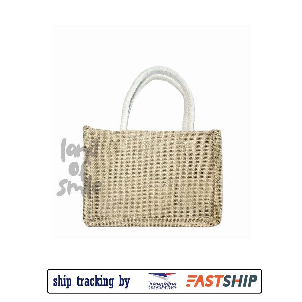 Square Jute Burlap Bag 100% Handmade Waterproof Coated from Thailand