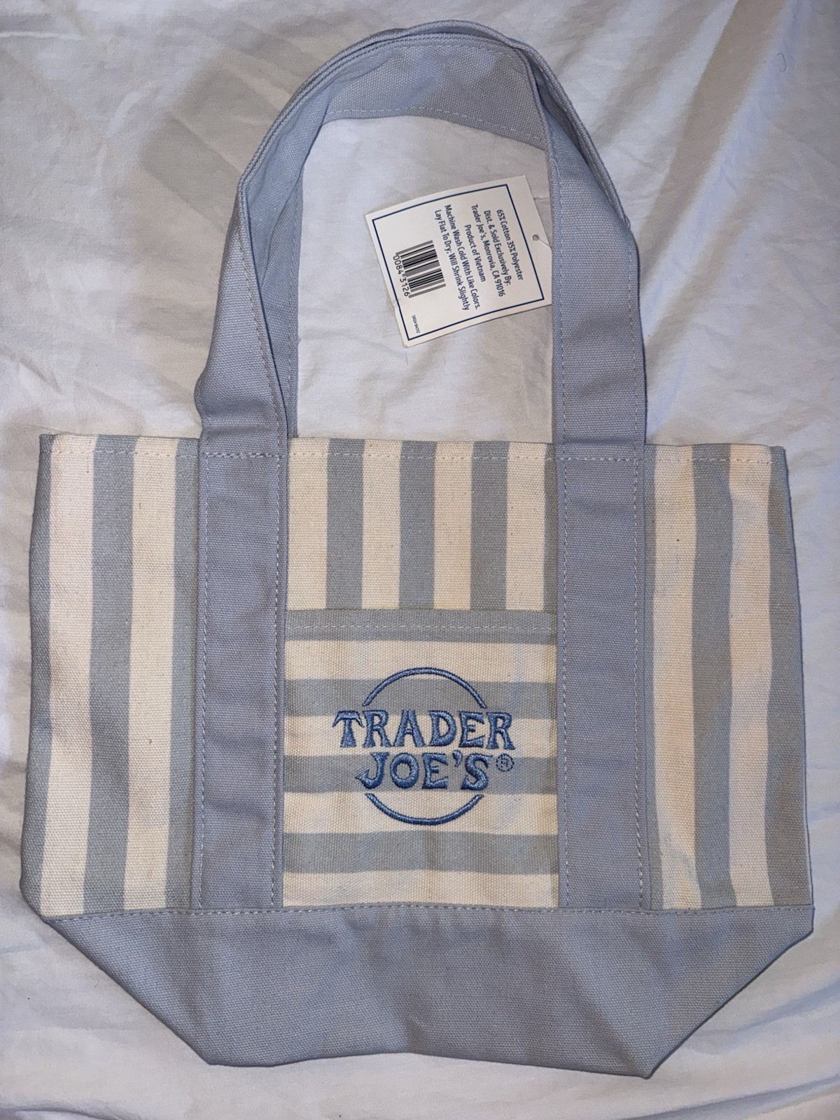 *4 Pack*Trader Joe’s Canvas Shopper Tote Bag Cotton Striped Multicolor Reusable