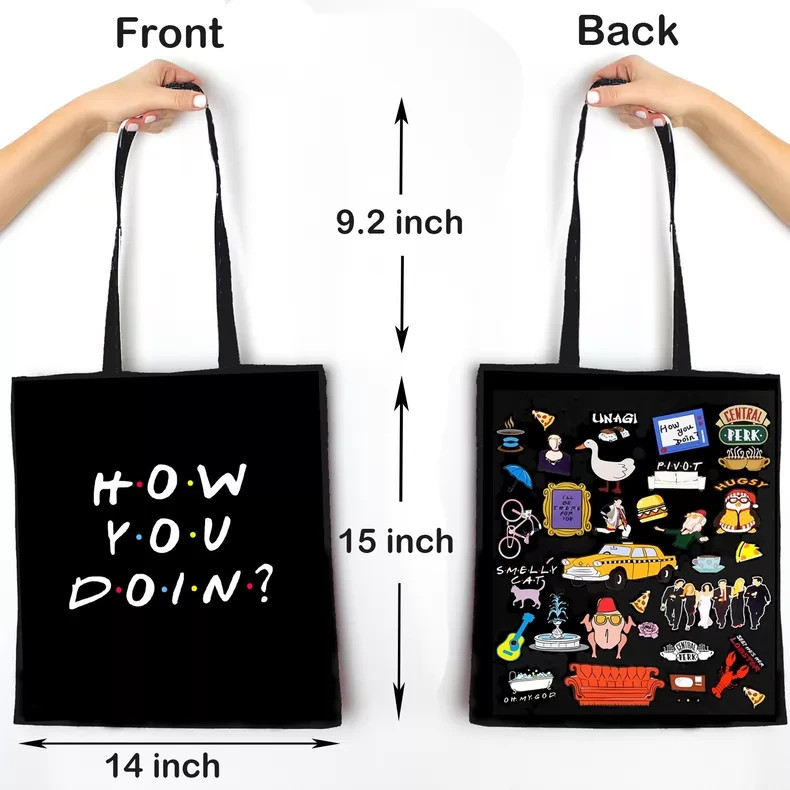 Friends Canvas Tote Bag How You Doin Grocery Everyday