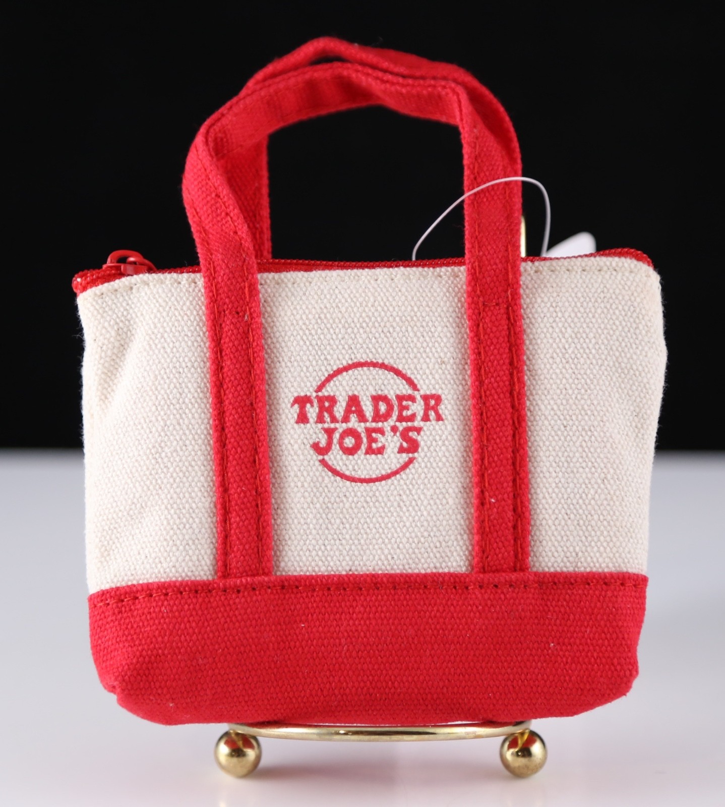 New 2025 Trader Joe’s Canvas Red Micro Tote with Grocery Bag -It’s 2 Bags in 1!