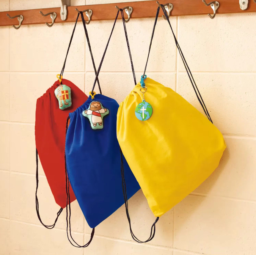 14 3/4″ x 17 1/4″ Large Bright Canvas Drawstring Bags – 12 Pc. FREESHIP USA