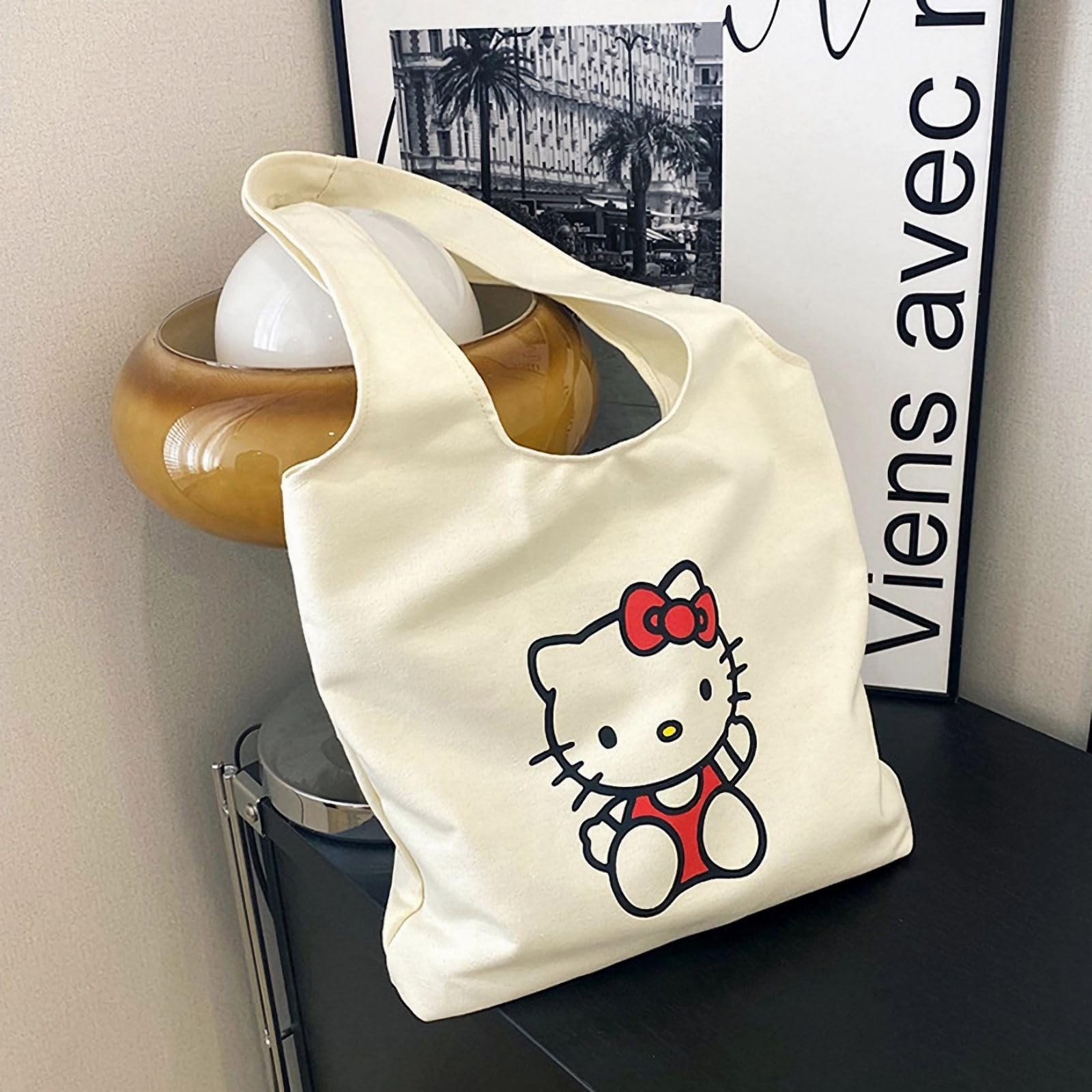 Women’s Aesthetic Canvas Tote Bag Small Cute Reusable Cotton Cloth Crossbody …