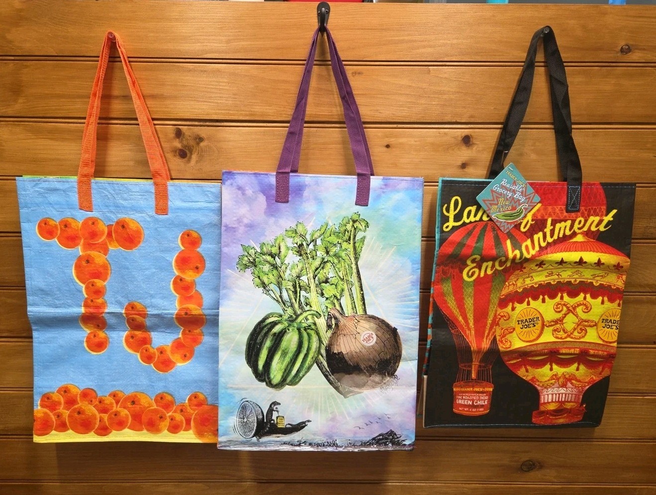 Lot Of 3 Trader Joe’s Reusable Bags / Totes- Florida, Louisiana & New Mexico T-8