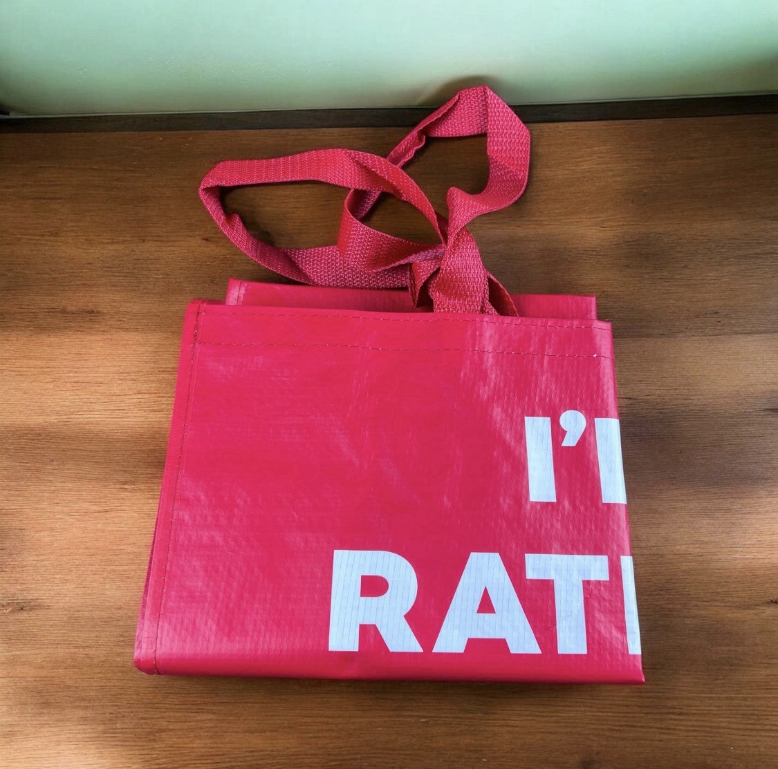 NEW HomeGoods “I’d Rather Be at HomeGoods” Red Reusable Shopping Bags Lot of 3