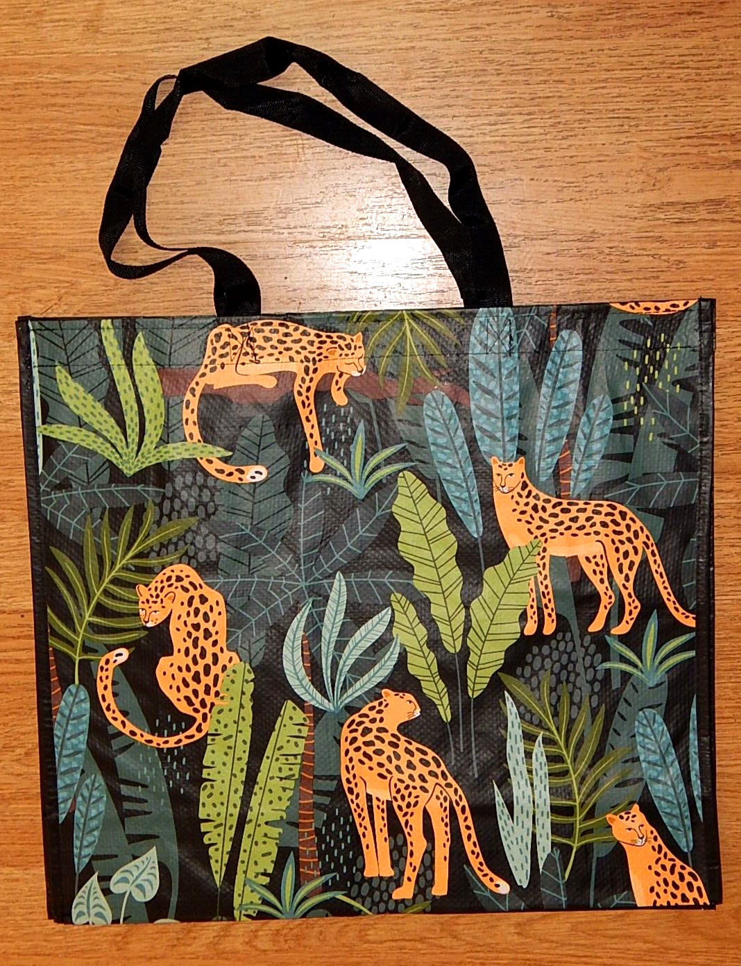 REUSABLE SHOPPING TRAVEL TOTE BAG JUNGLE LEOPARD ECO FRIENDLY BURLINGTON NEW