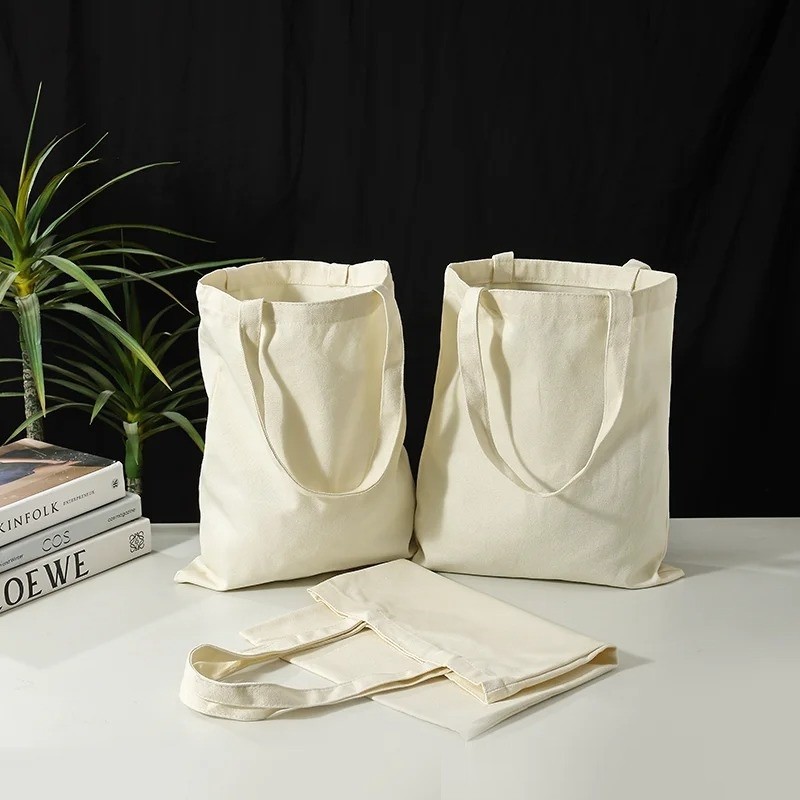 2/3/5PCS Reusable Canvas Tote Bag 34x40cm Storage Shopping Grocery Pouch
