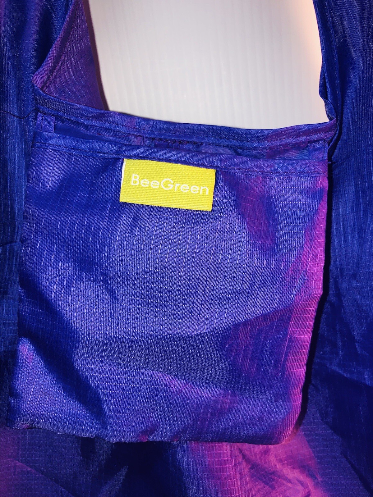 Large Reusable Shopping Bag Eco-Friendly Foldable Tote Long Handle Grocery Blue
