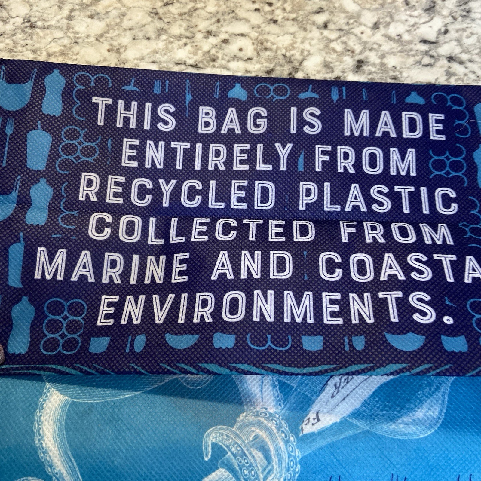 TRADER JOE’S Ocean Clown Fish Tote, Recycled Ocean Plastic, Reusable 16”x 12”