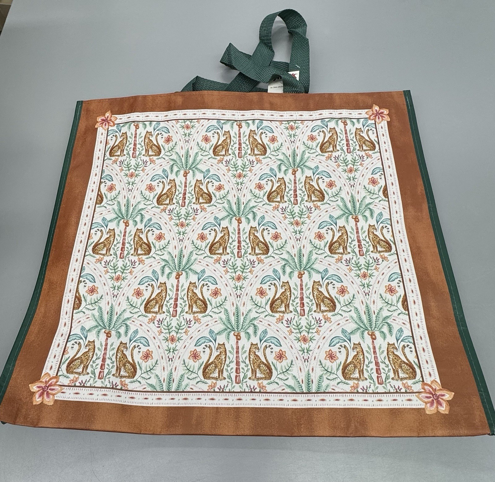 Reusable Shopping Tote Bag Brown Cheetah All-Over Print 20x8x18 in New