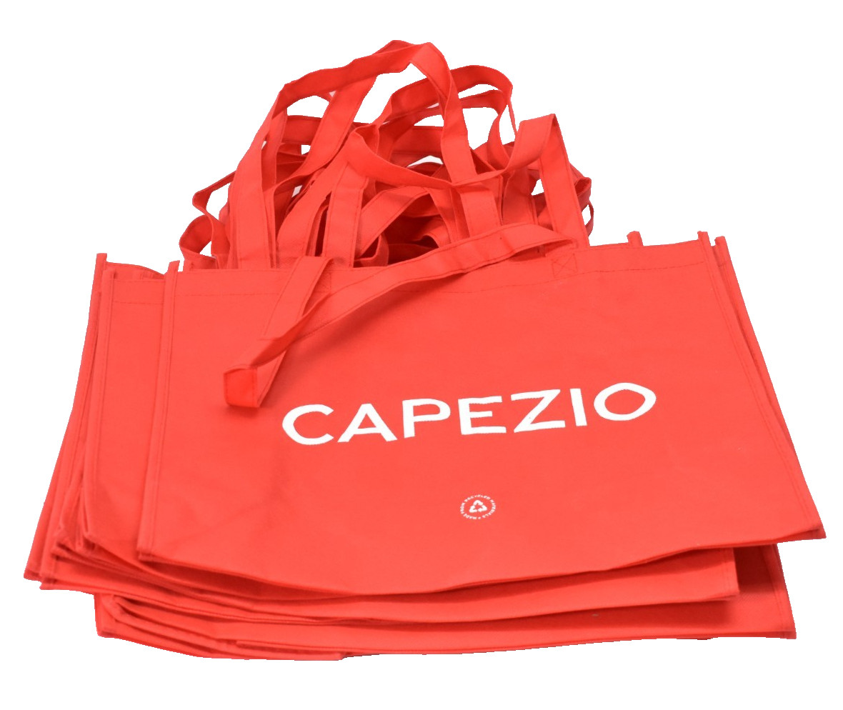 Lot of 11 Prime Line Standard Non Woven Tote Bags Red BRANDED 16″ x 12″ x 6″