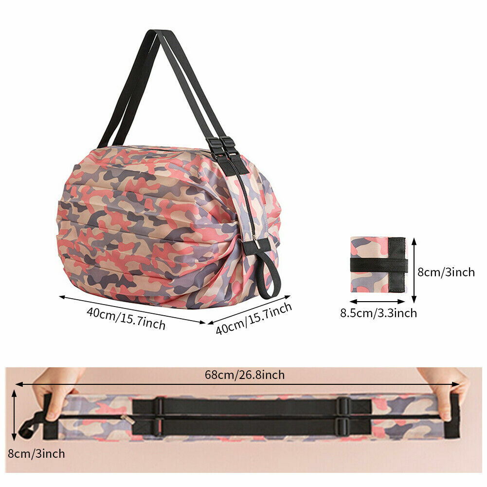 UK Foldable Shopping Bag One-shoulder Travel Portable Large Grocery Bag