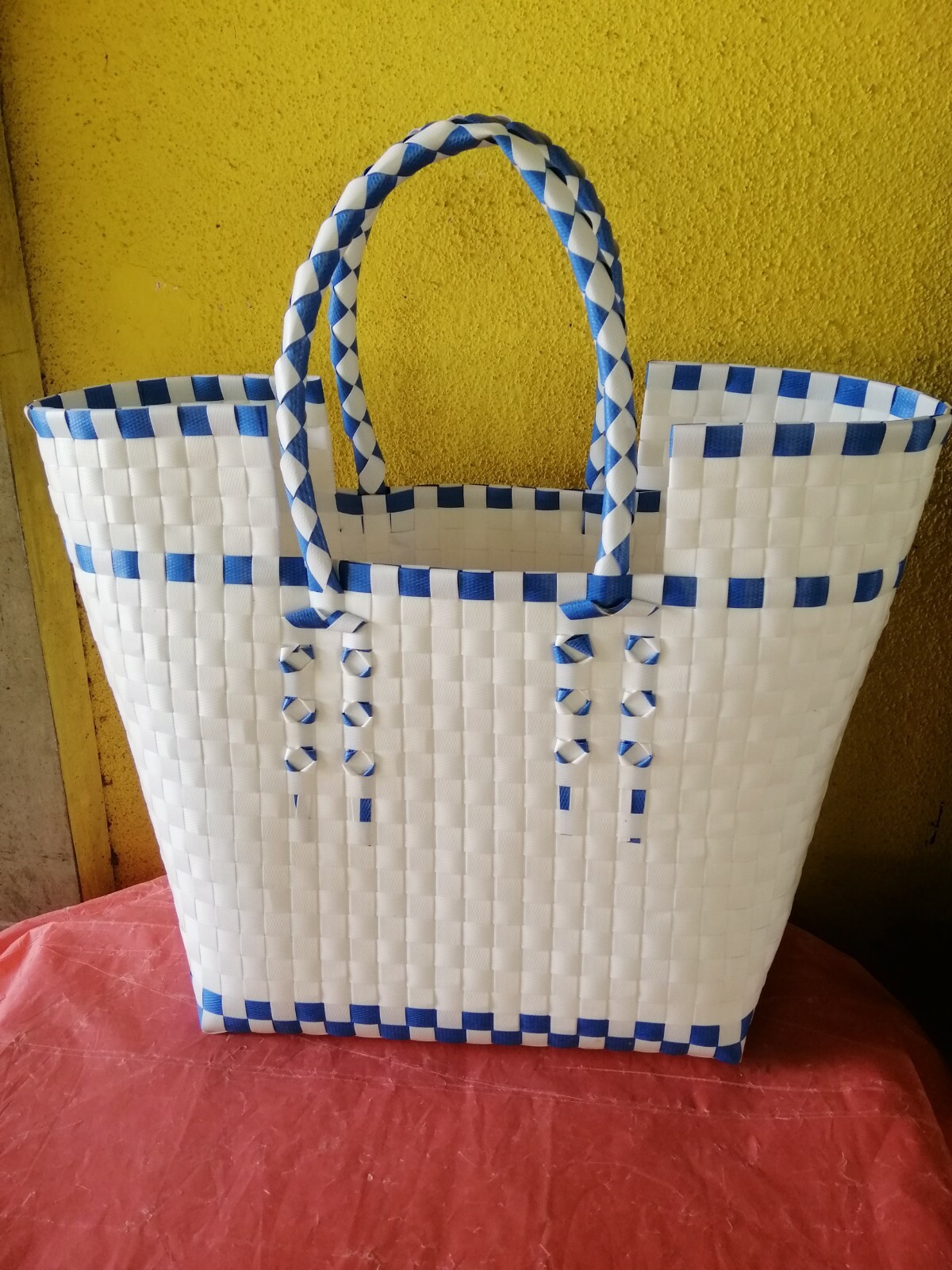 Reusable Heavy New Large Shopper Grocery Beach Bag Easy To Clean Bayong Bag