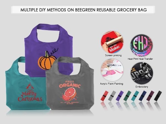 Colorful 10-Pack Reusable Grocery Bags – 50LBS Extra Large & Machine Washable