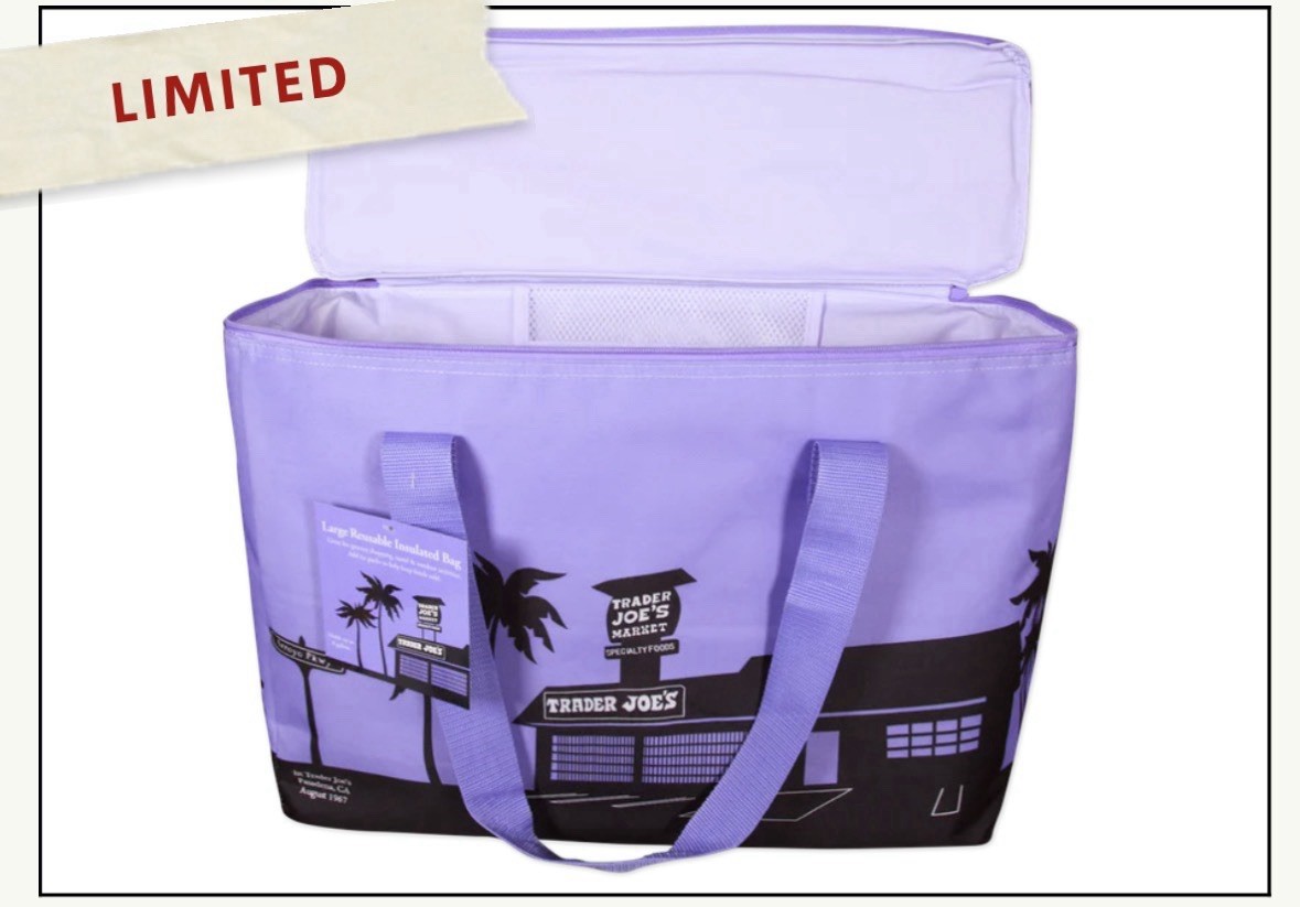 Trader Joe’s Purple Rain Large Insulated Cooler Bag 8 Gallon NWT Limited