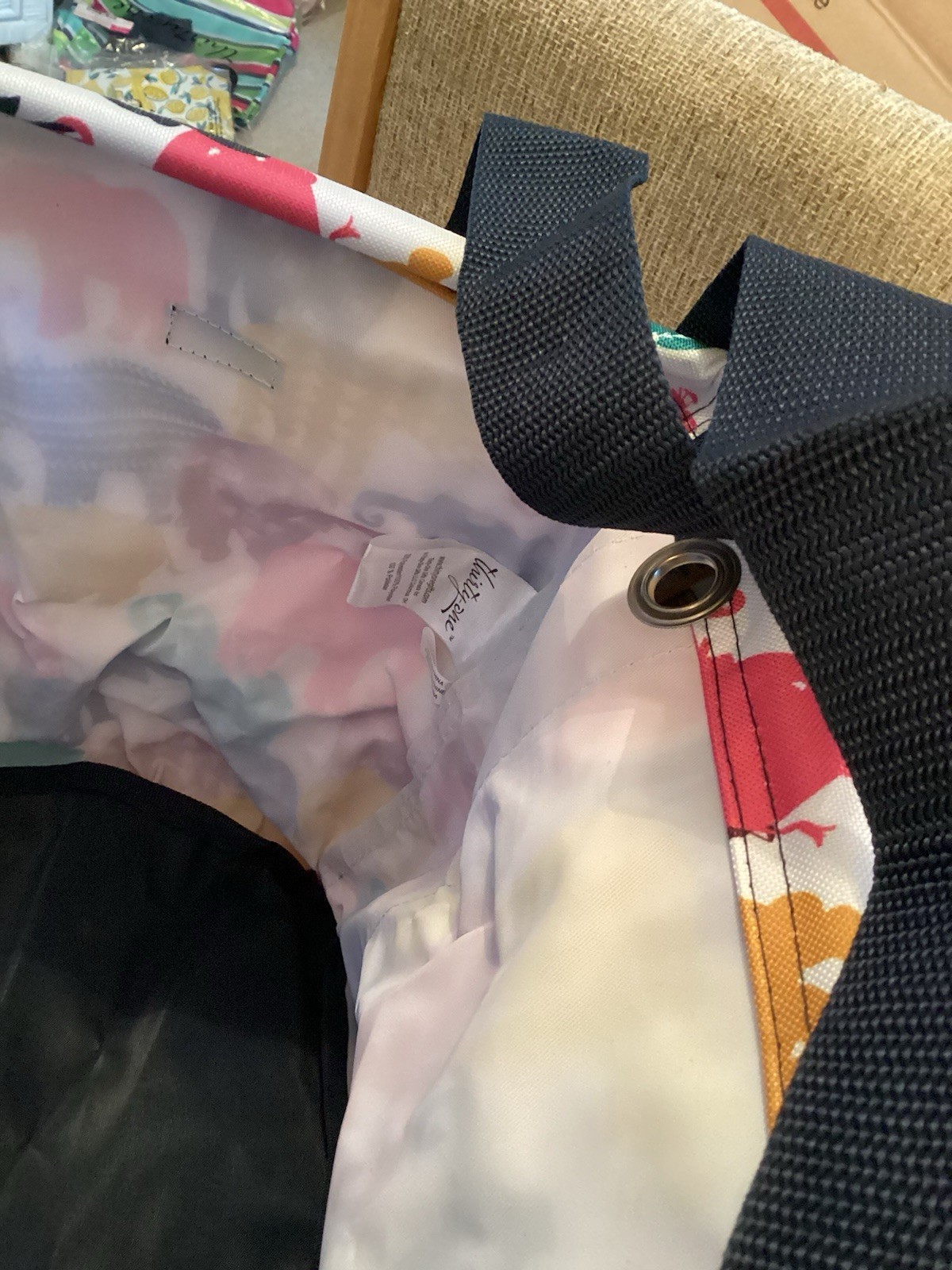 Elephant print Thirty-One Reusable Tote,Foldable,Multicolor.