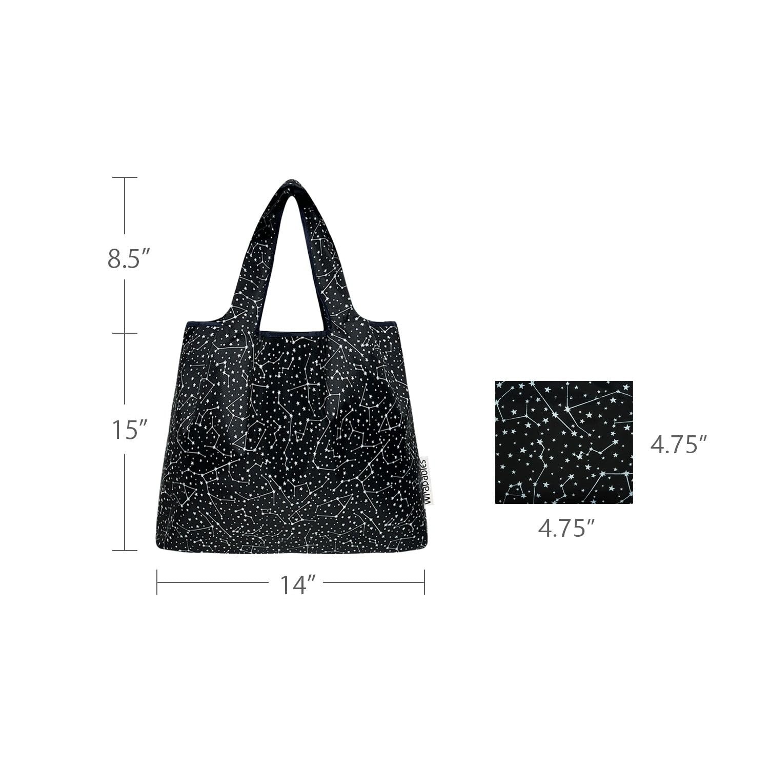 2 PCS Medium Foldable Tote Nylon Reusable Grocery Bag Shopping