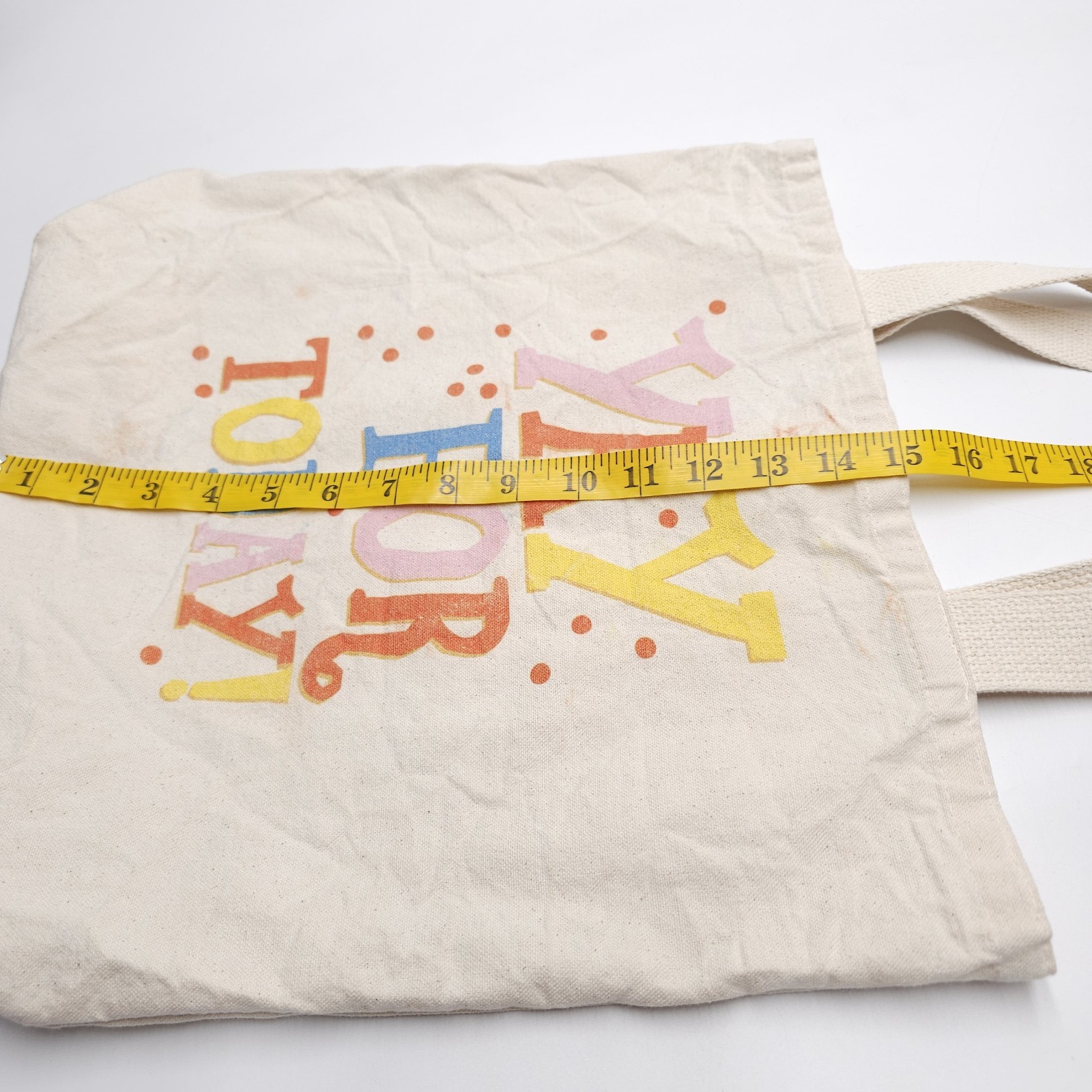 Vintage Tote Yay For Today! Cotton Shopping Bag Made In USA Teacher