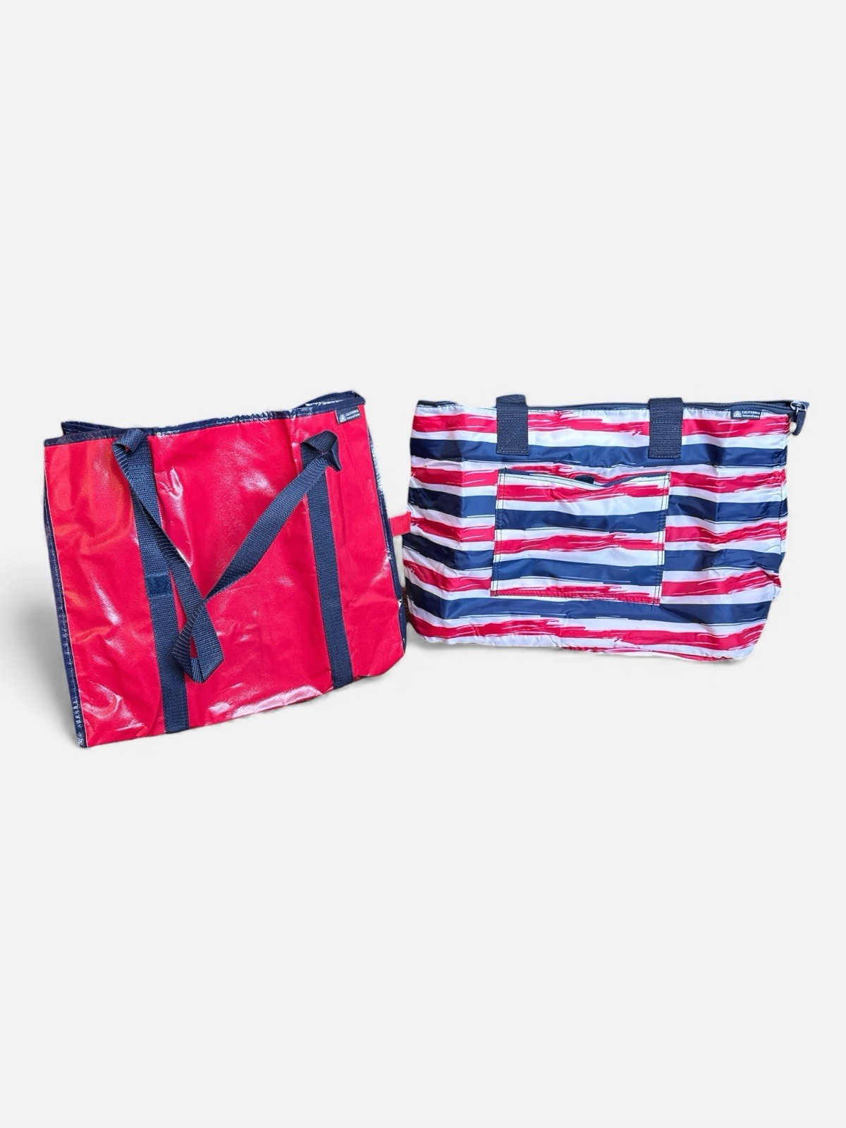 CALIFORNIA INNOVATIONS INSULATED MARKET TOTS LOT OF 2 TOTES RED WHITE & BLUE