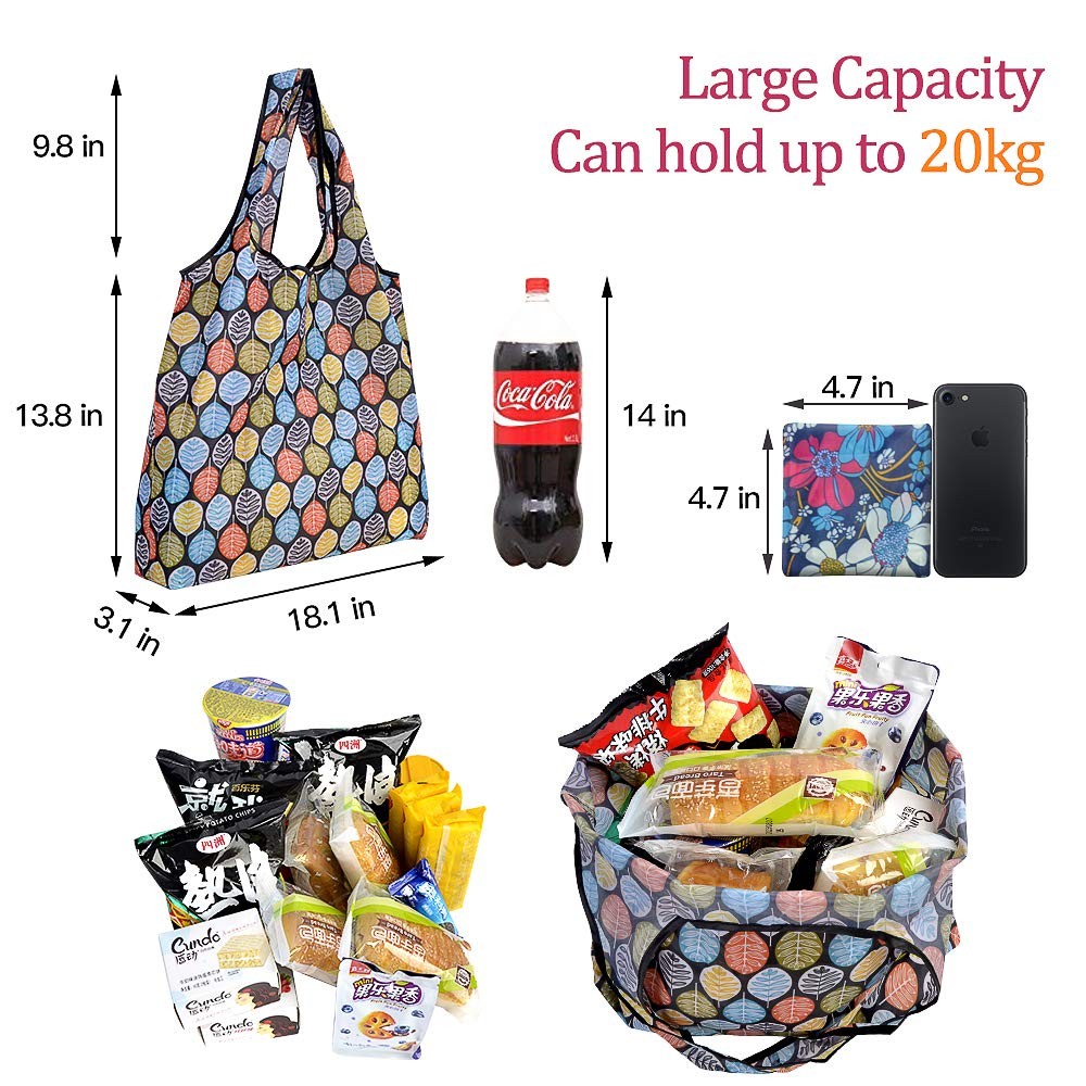 10 Pack Reusable Grocery Shopping Bags Foldable Shopping Bags Grocery Tote With