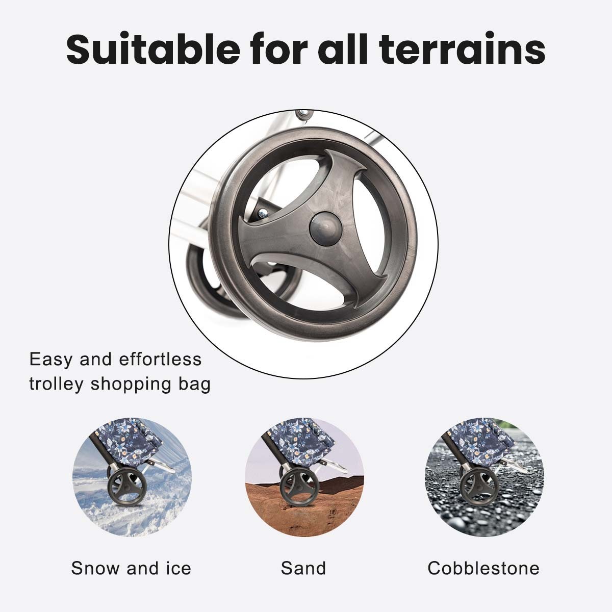 Grocery Shopping Trolley Portable Household Folding Shopping Cart with Wheels