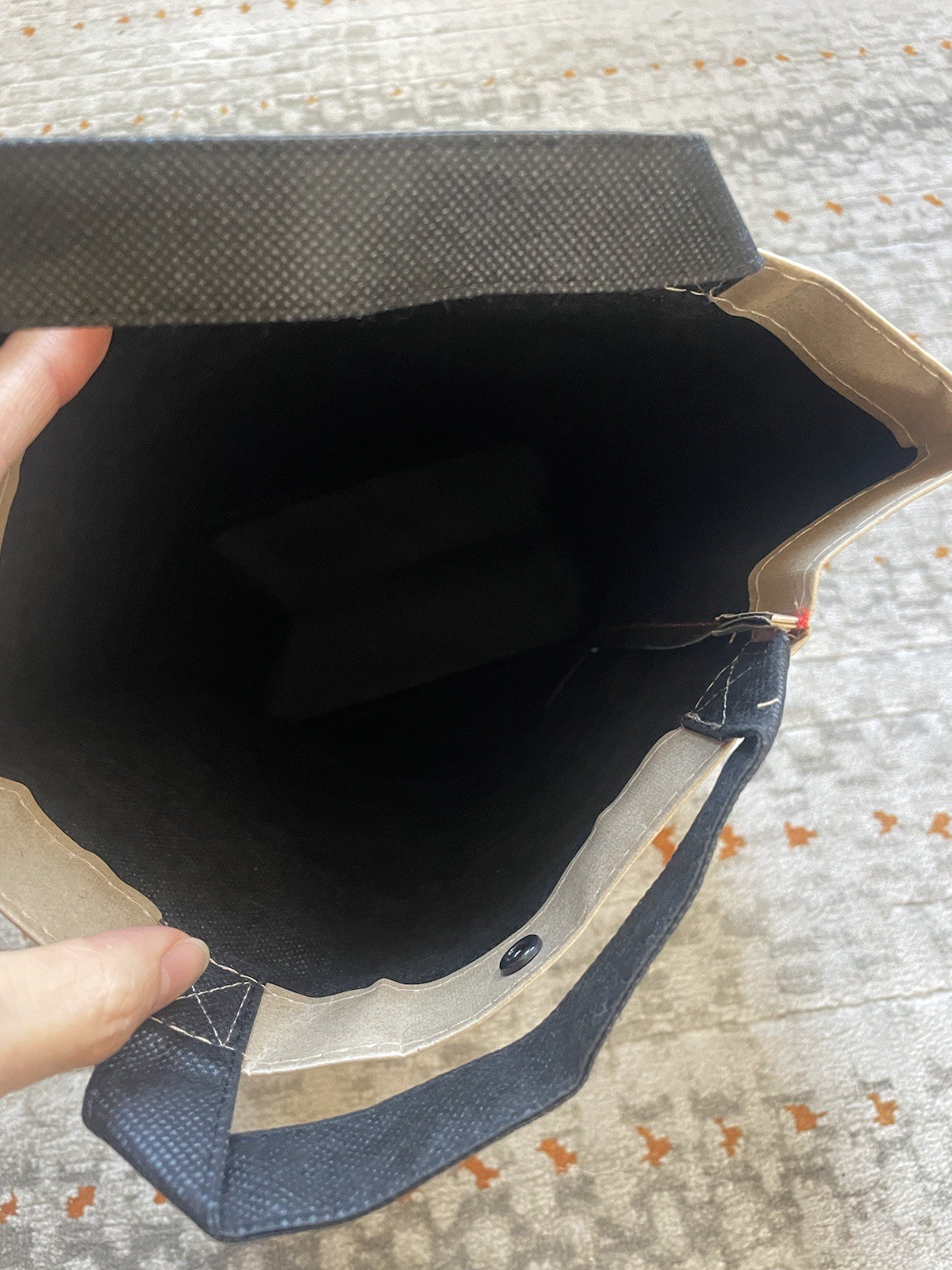 Lululemon – RARE Vinyl Coated Brown Paper Bag Small Shopping Tote Bag
