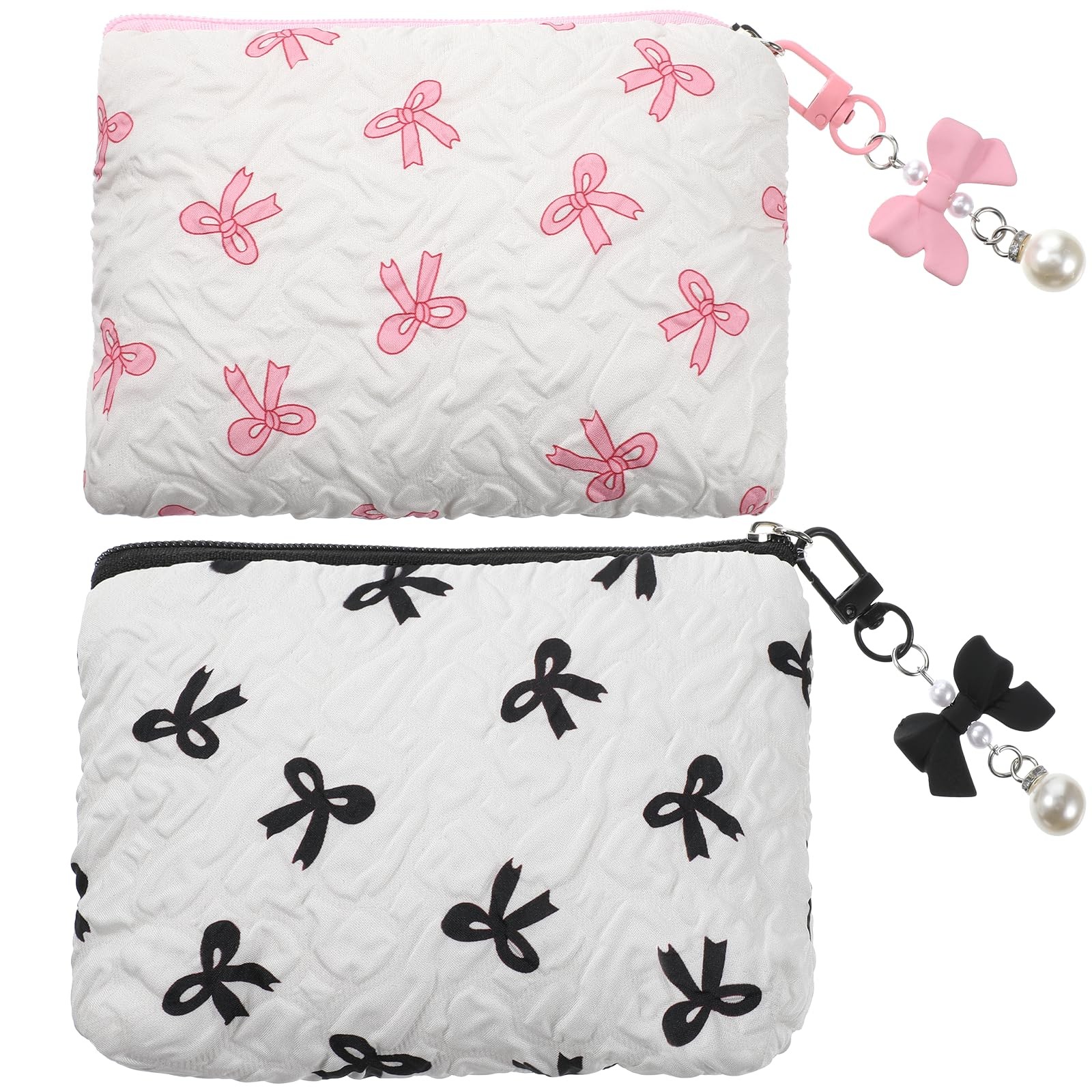 LXUEJIE Small Makeup Bag for Handbag, 5.51 x 3.94 Inches 14 x 10 x 2cm, White