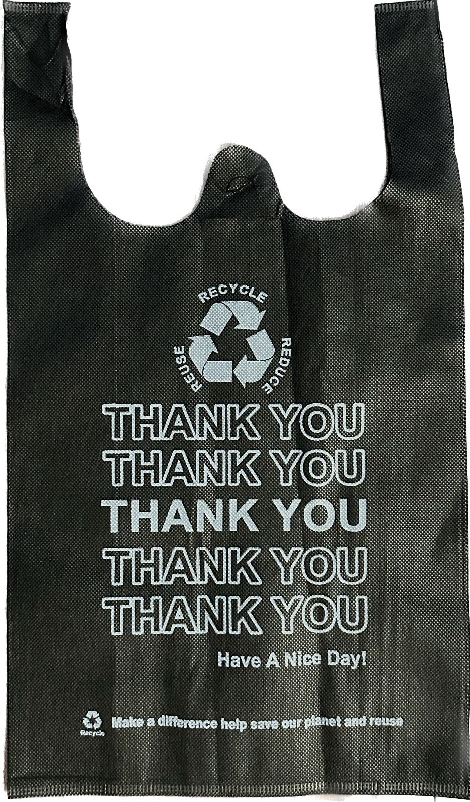 Non-Woven Reusable Bulk T-Shirt Grocery Bag Tote Thank You 50-200 Pieces 45GSM