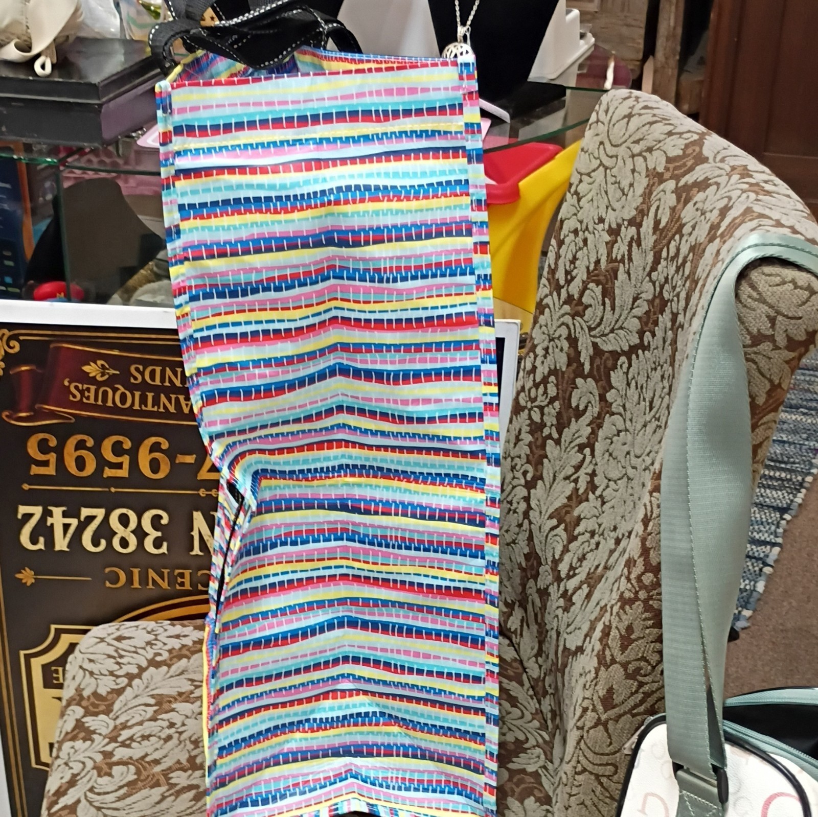 SCOUT Bagette Market Tote Reusable Shopping Bag, Striped Multicolor Medium