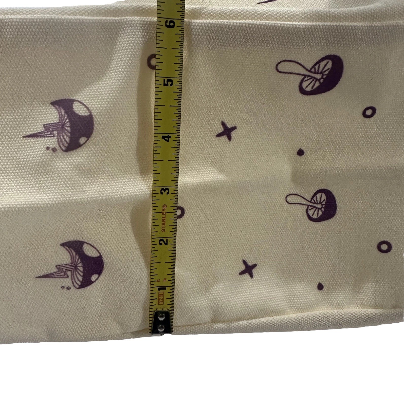 Everyday Dose XL Tote Bag Purple Mushroom Cotton Canvas Oversized Reusable NWOT
