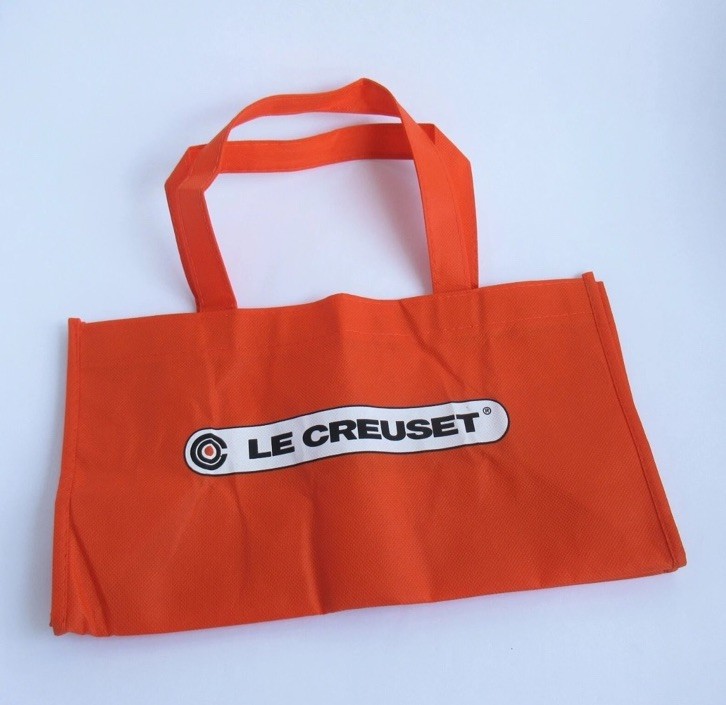 Le Creuset Medium 16x12x5.5 Orange Reusable Shopping Gift Bag Tote