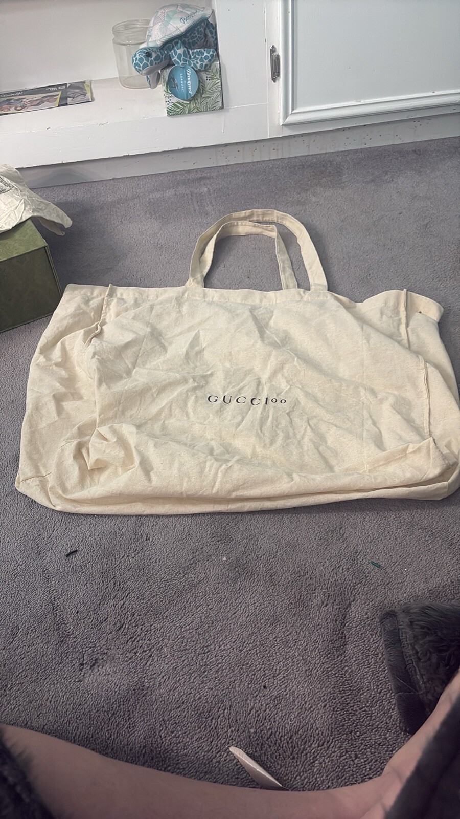 Gucci 100 Canvas Tote Bag Shopping Yoga Dust Lightweight Cotton NEW Eco Reusable