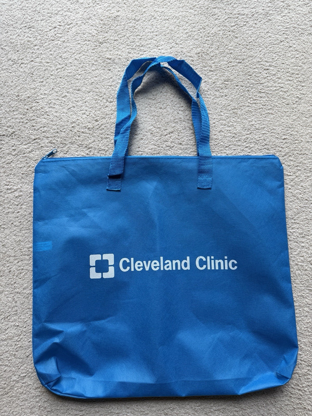 Cleveland Clinic Shopping Tote Zipper Zip Bag Patient Storage Reusable 17” X15”