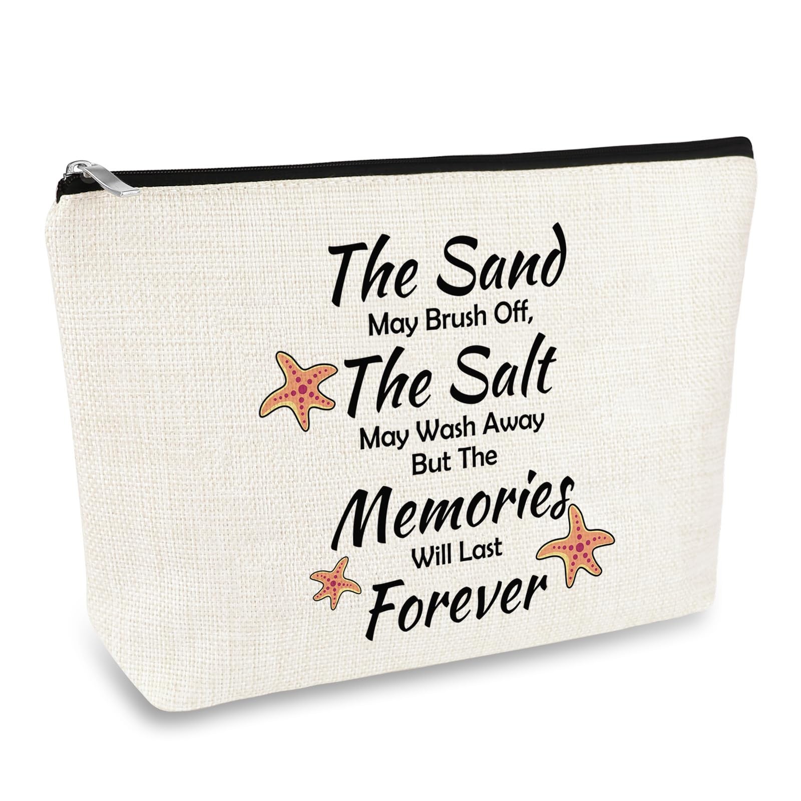 Summer Beach Makeup Bag Lover Gifts for Women Inspirational beige