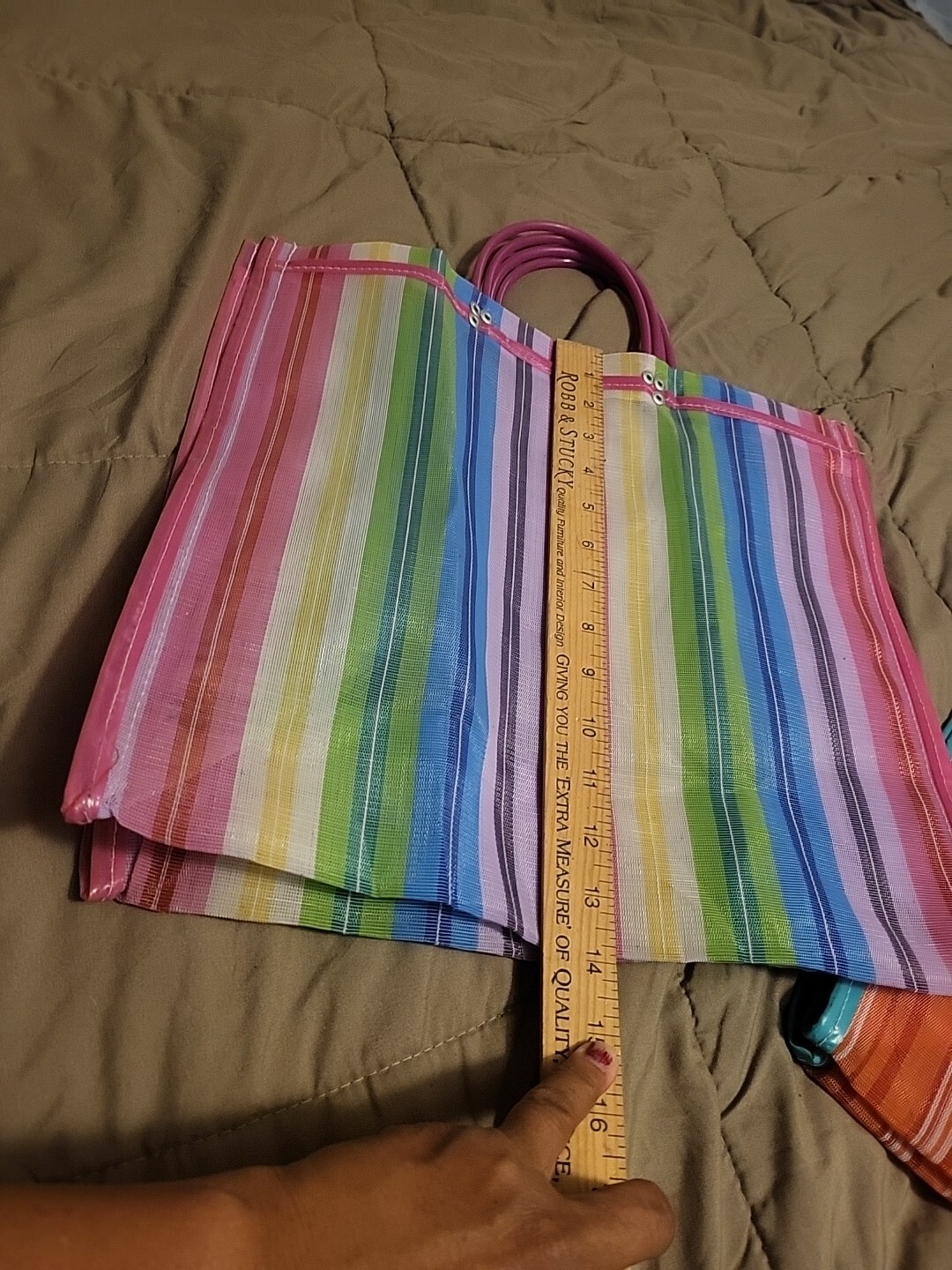 2 Shopping Market Mexican Bag, Large Reusable Tote 14x14x6 Inch Bolsa de Mercado