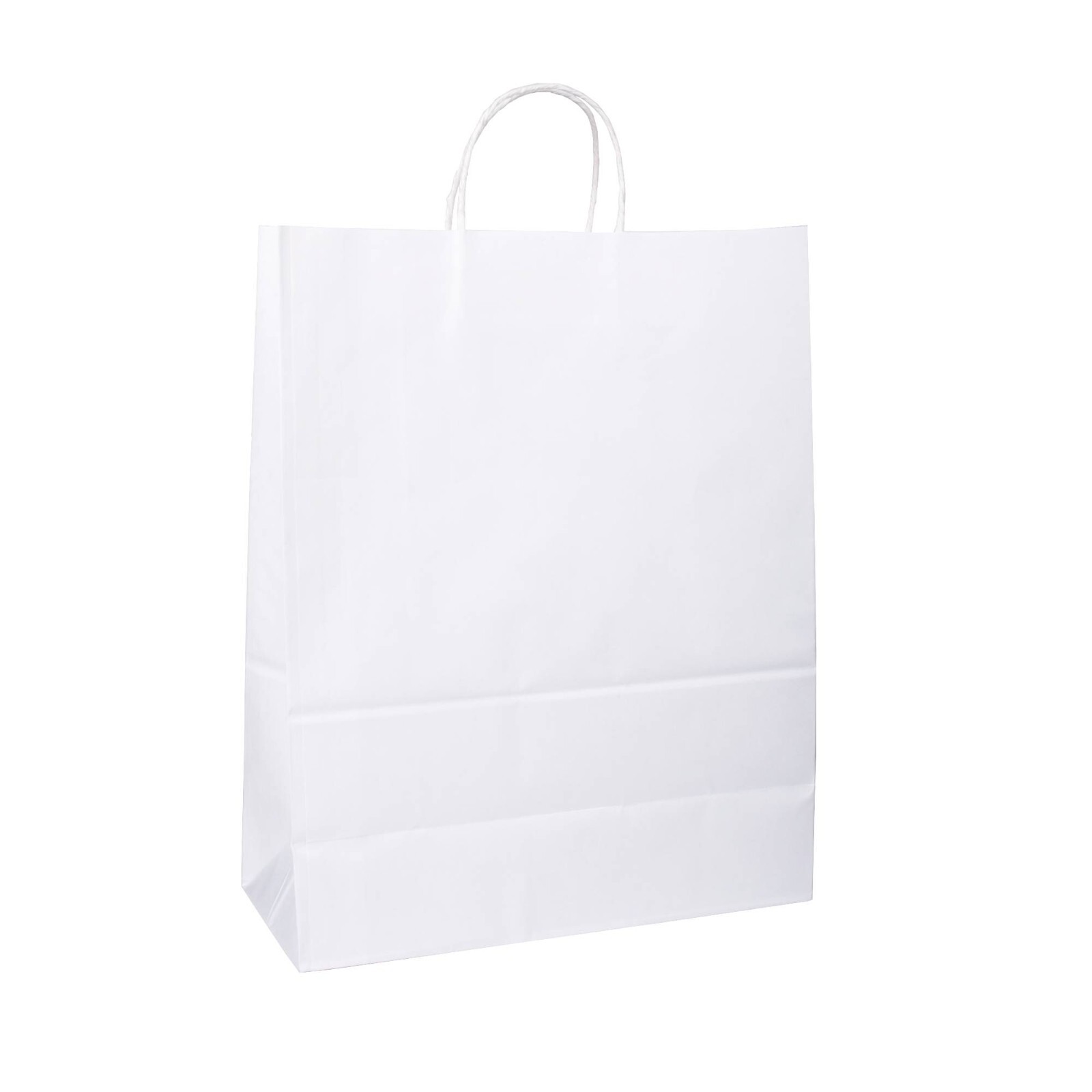 150 Pack – Large White Kraft Paper Bags with Handles [13x7x17 Inches]