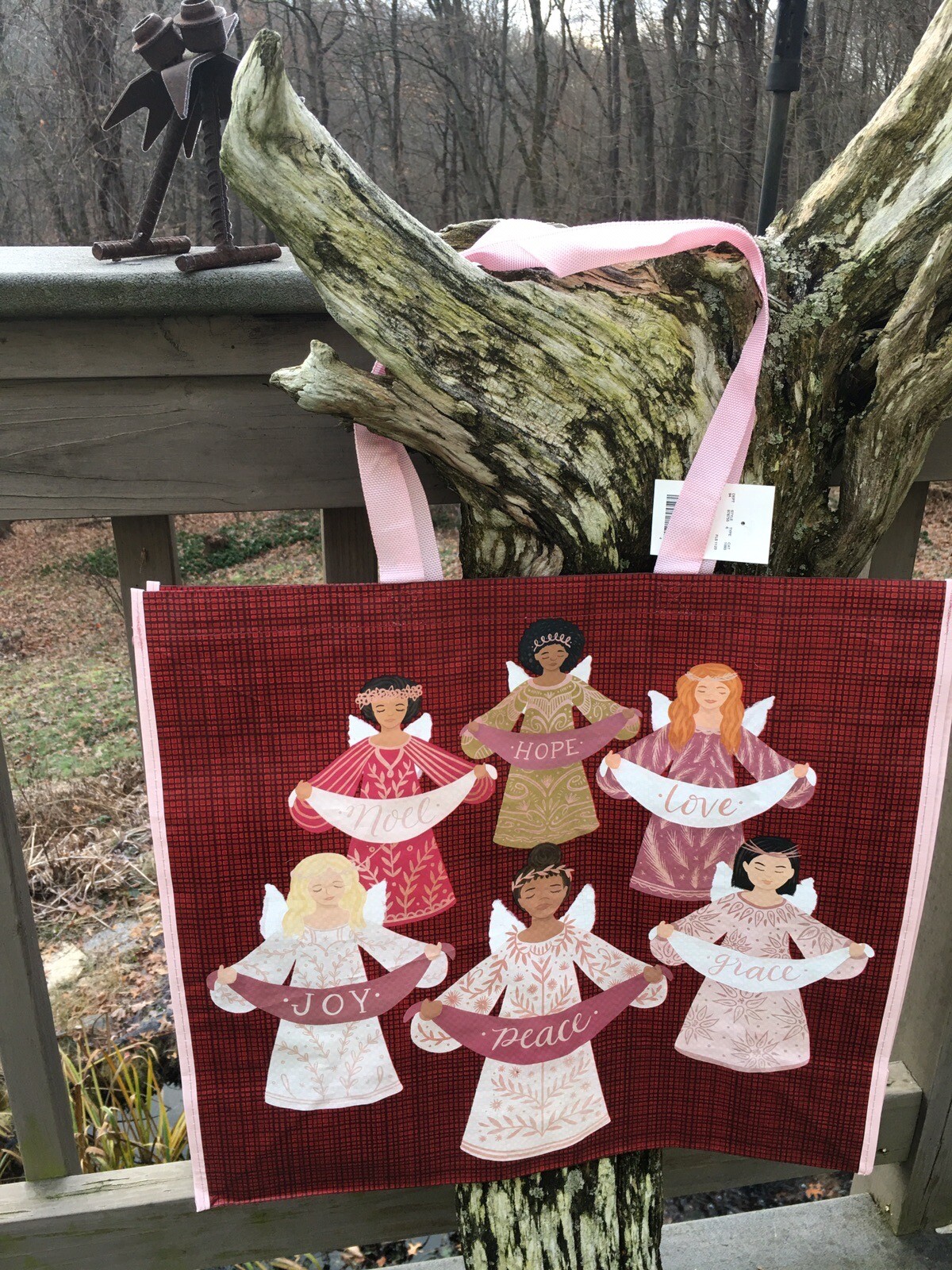 HOLIDAY ANGELS~Xmas PEACE~LOVE~HOPE~Reusable LargeShopping Bag~EcoTote Marshalls