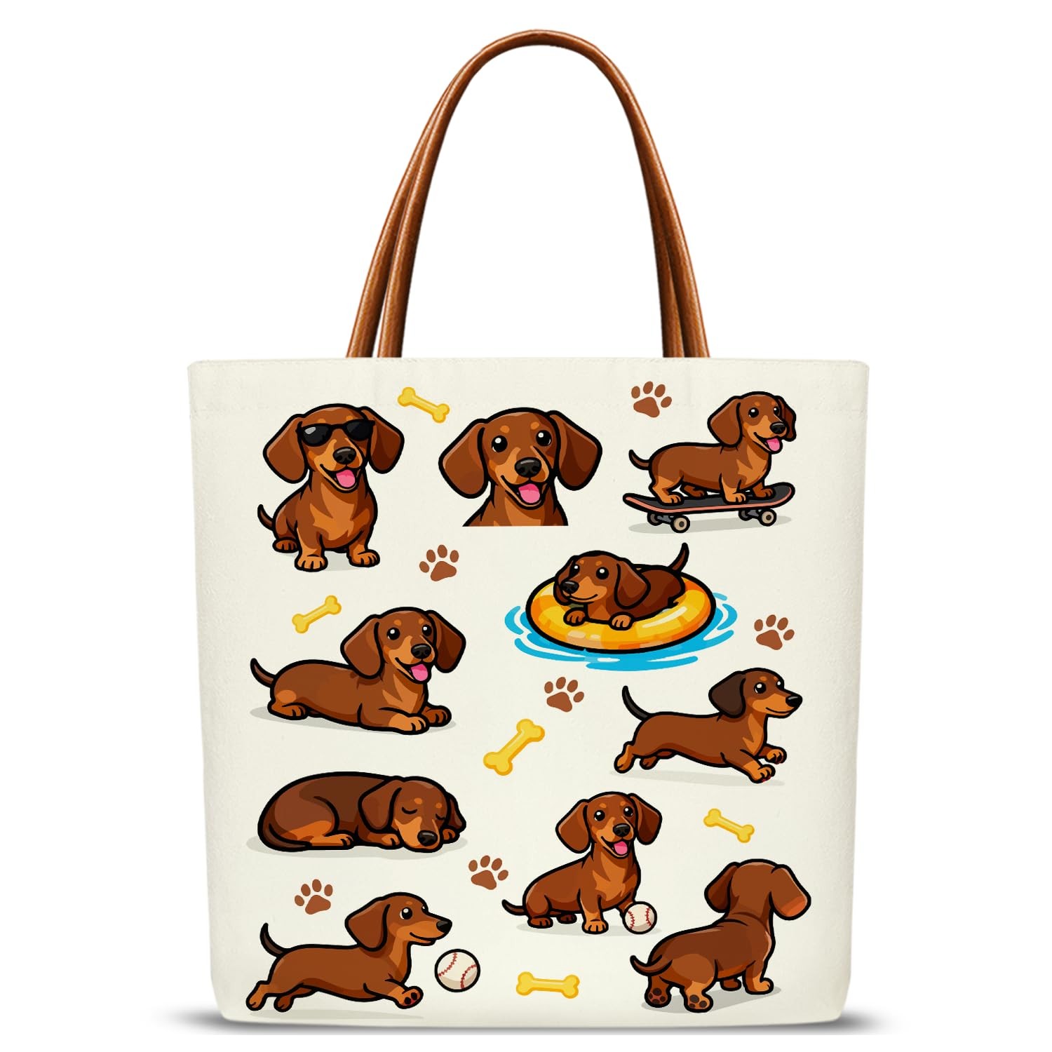 Dachshund Tote Bag, Canvas Tote Bag for Women Girls Teens, Cute Reusable Groc…