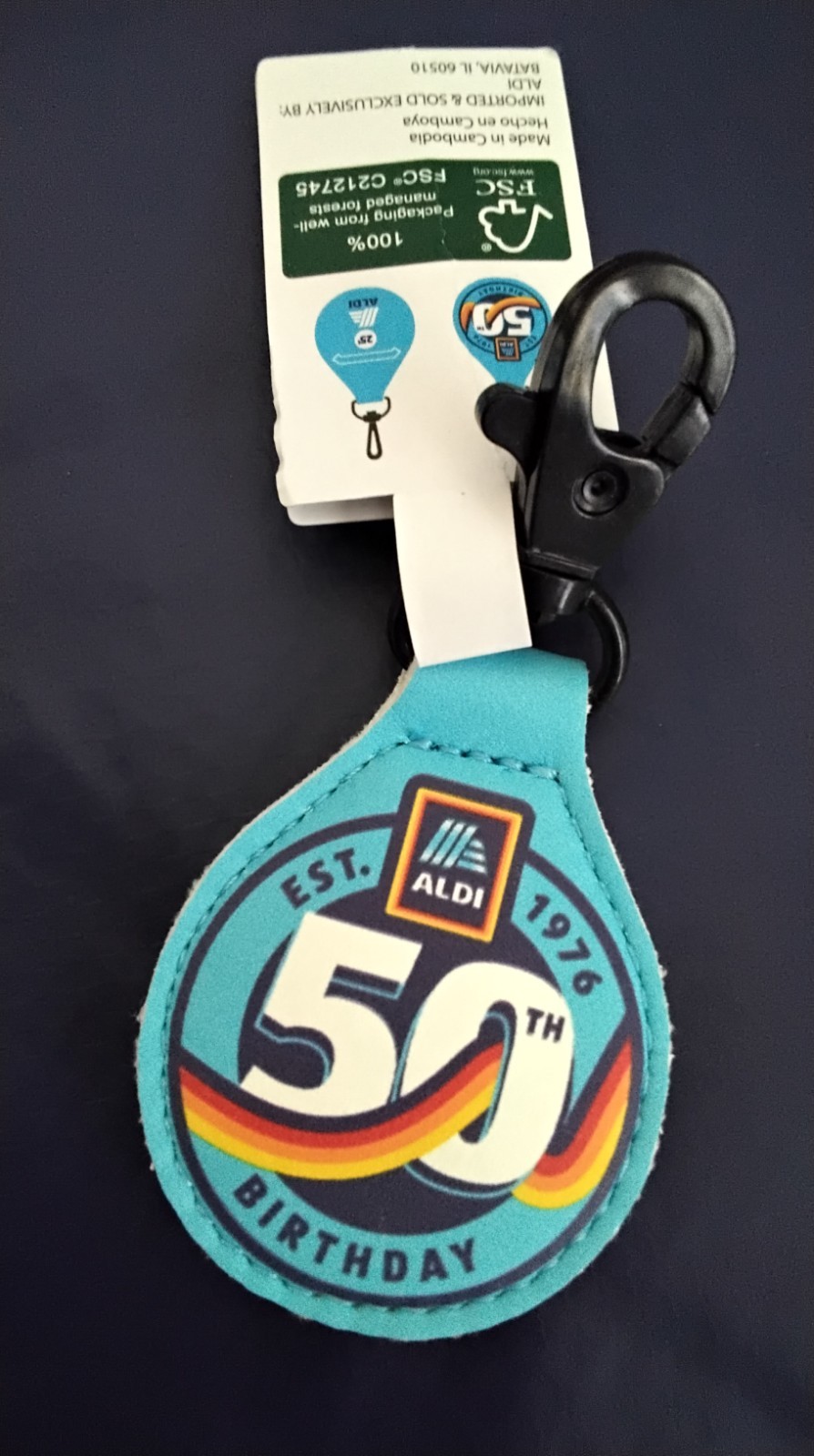 ALDI LOT NEW 50th B-Day CLICK AND STAY & Rainbow Bags + 50th Quarter Keychain