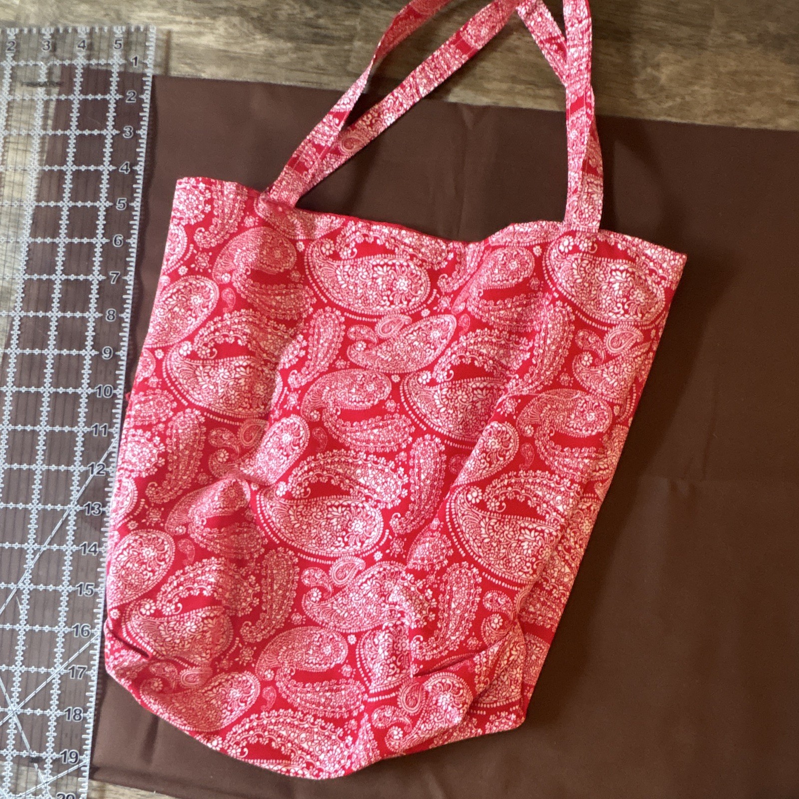 large reusable rose pattern shopping tote bag Handmade/unlined