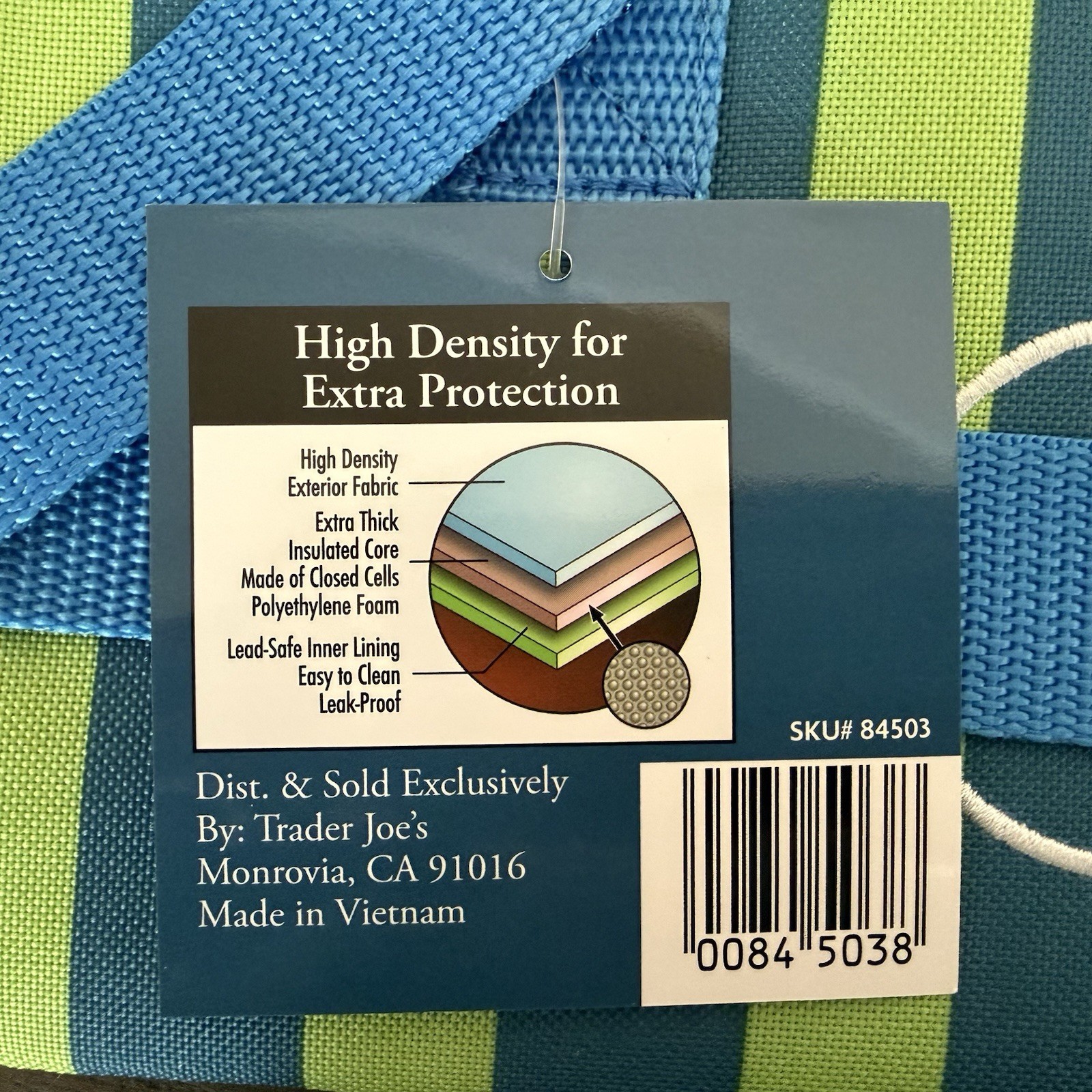 Trader Joe’s 2026 Mini Insulated Lunch Bag Cooler Green Blue Stripe SHIPS TODAY!
