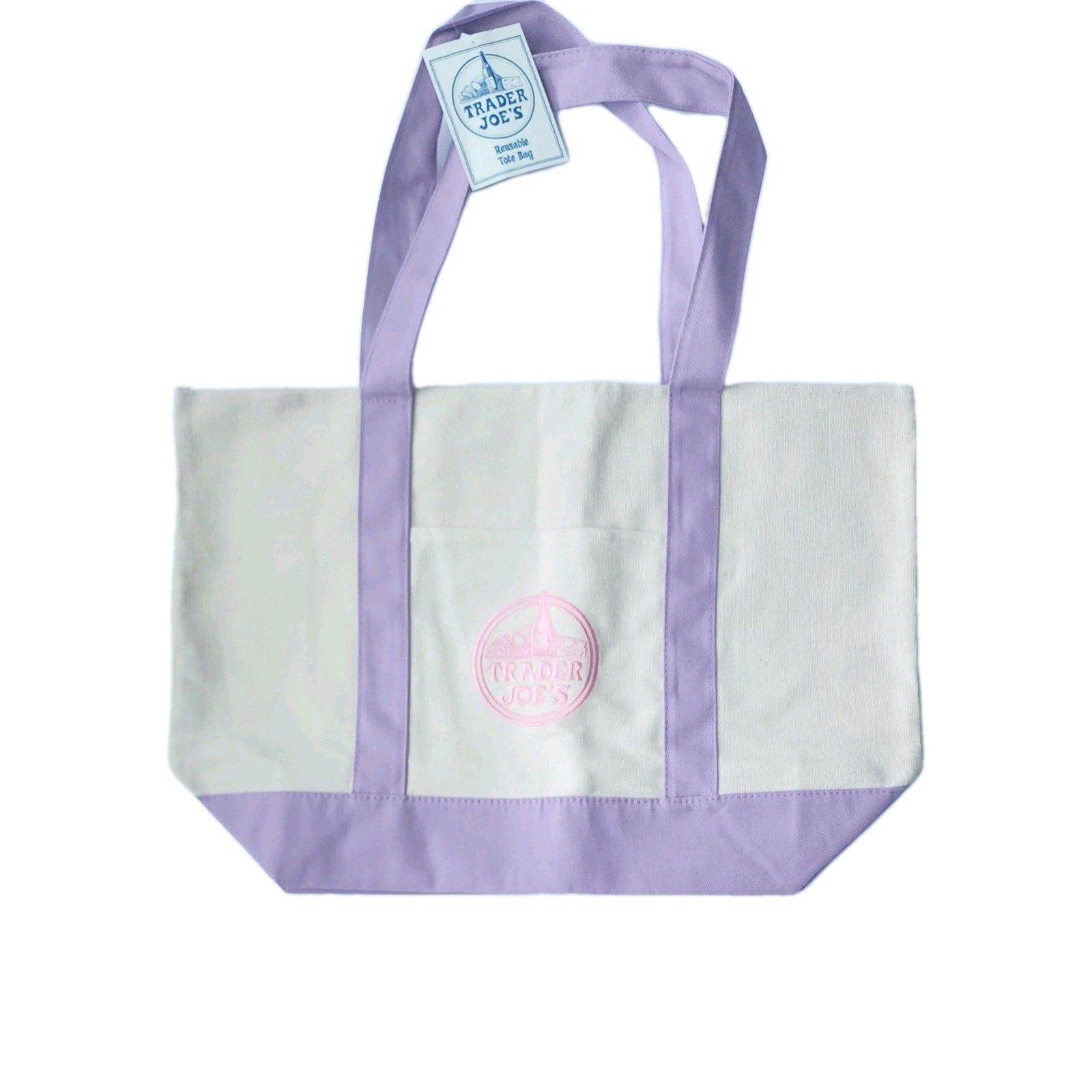 (Set of 2) Trader Joe’s Lavender Large & Mini Canvas Tote Bags NEW for 2026 💜