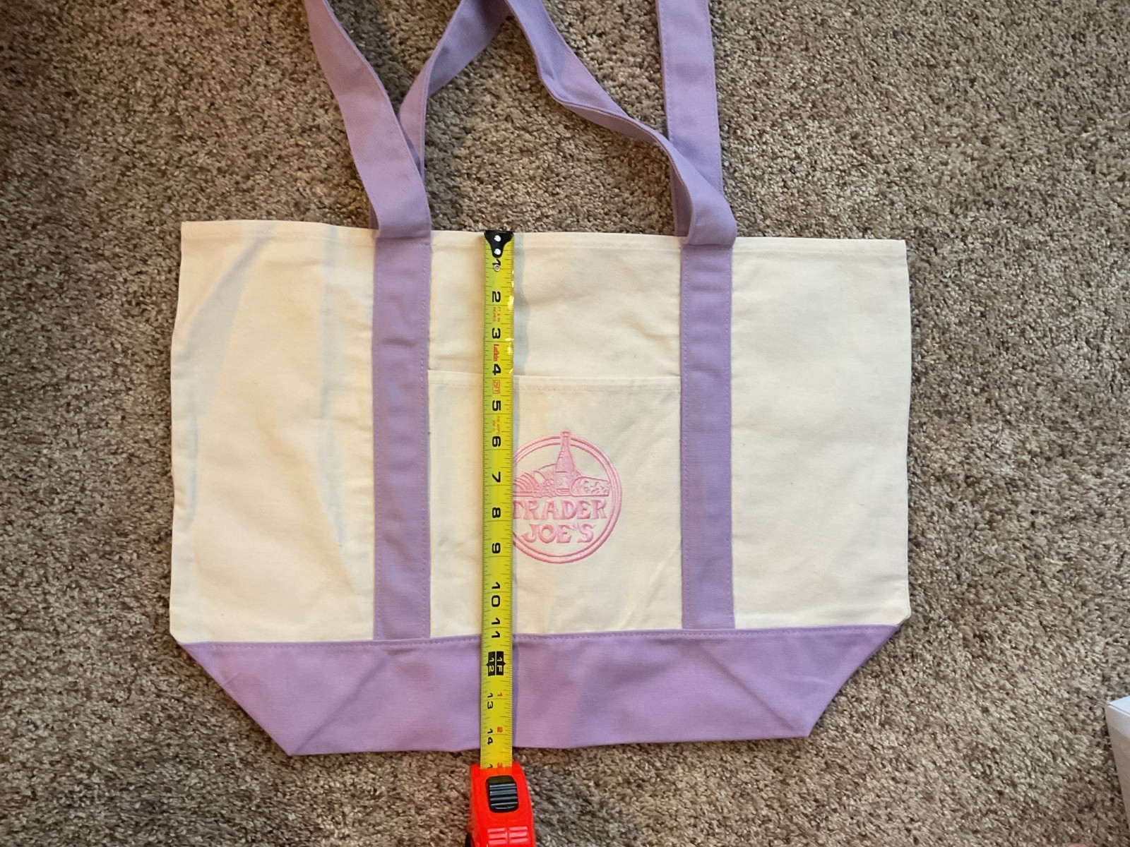 Trader Joe’s Canvas Large Purple Shopping Bag Limited Tote Lavender New W/Tags