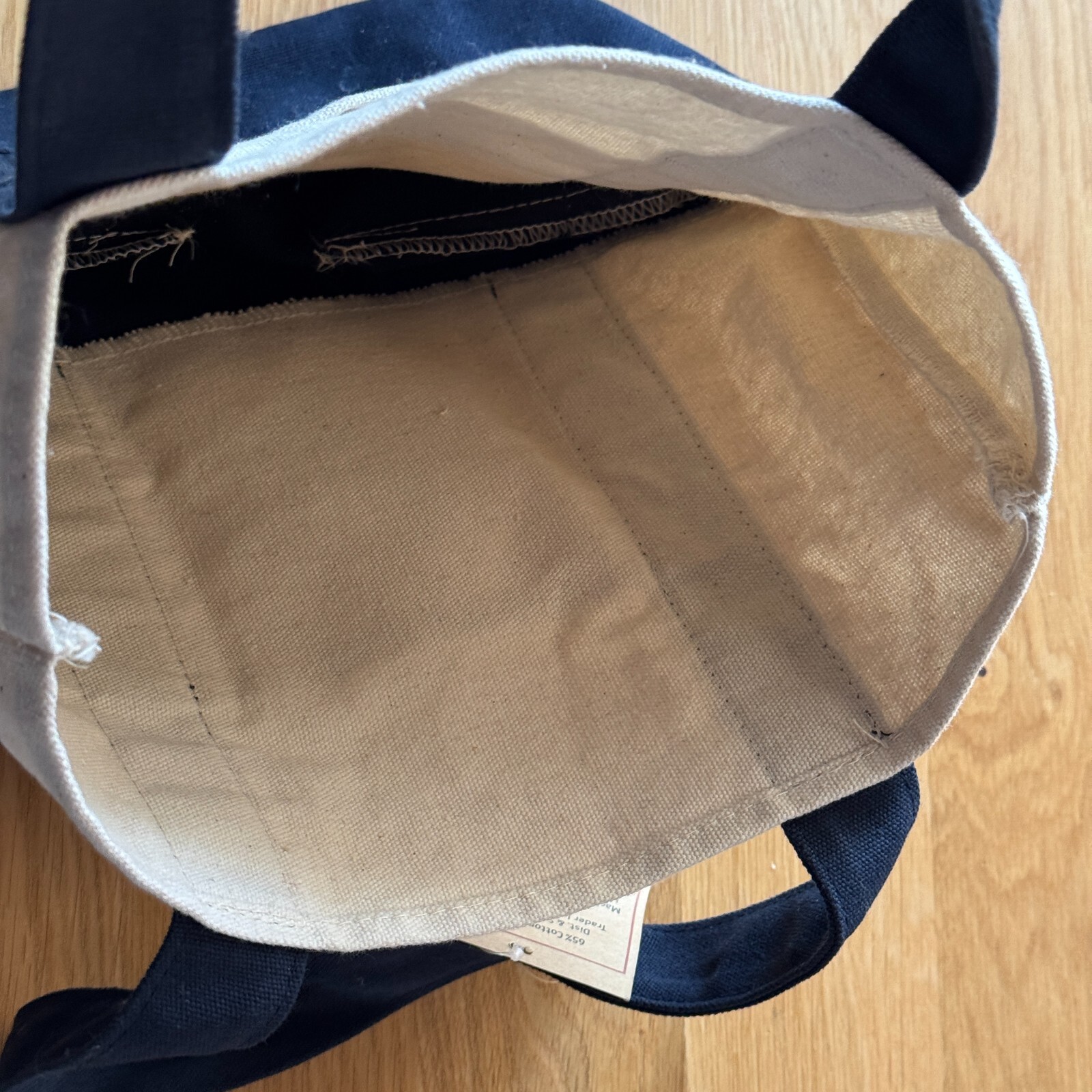 Trader Joe’s 2024 Mini Canvas Reusable Tote Bag, Navy Blue
