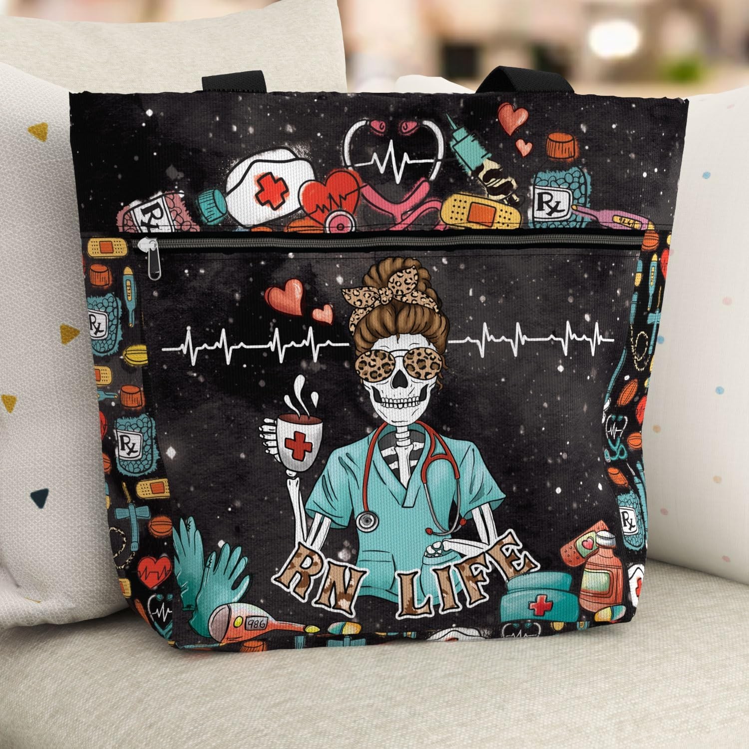 15 inch Large Work Tote Bag for Women. Shoulder Bag Gift for Registed Nurse R…