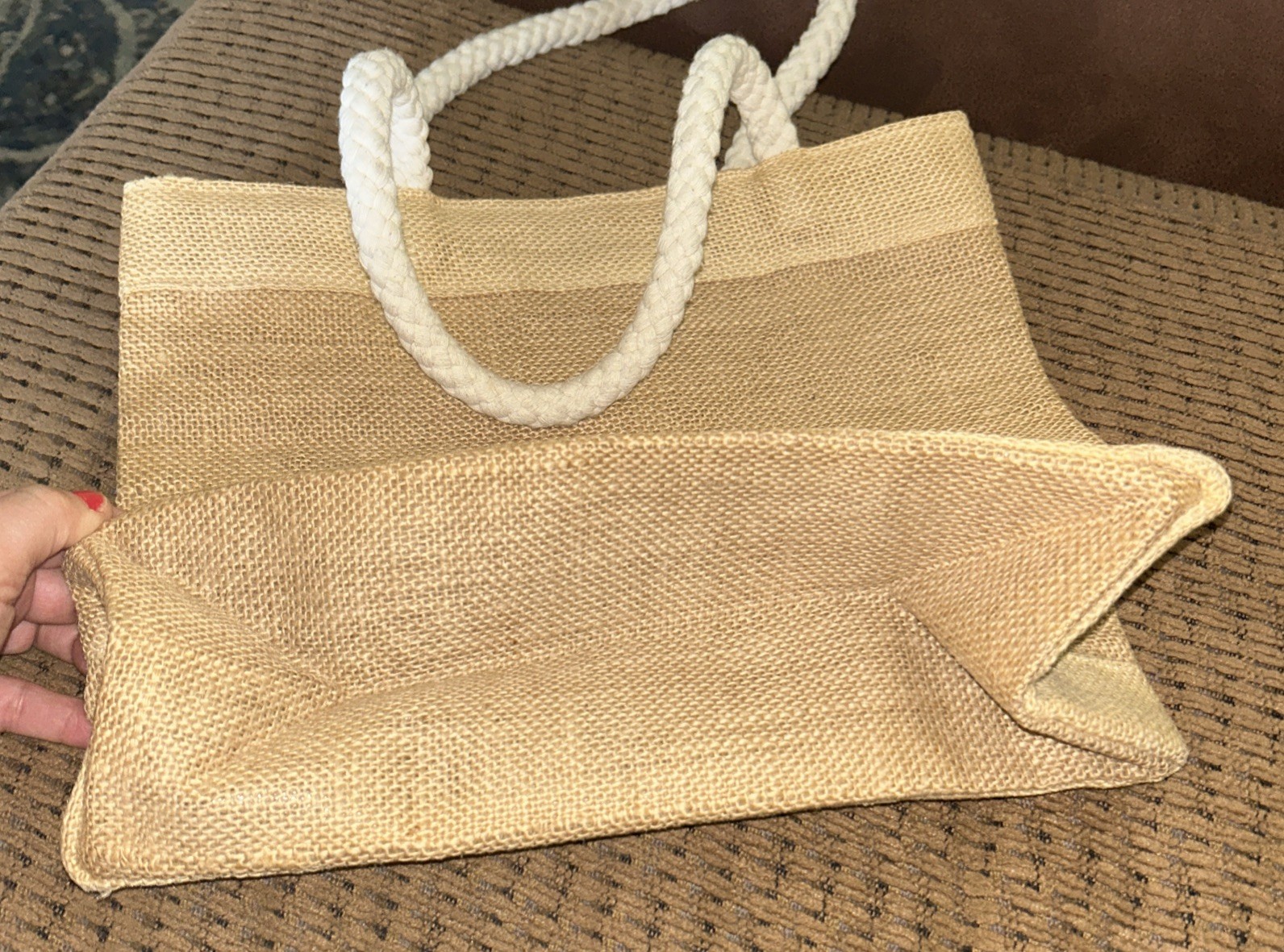 NWOT Trader Joe’s Jute Tote Bag HTF – Rare reusable Travel Casual Natural
