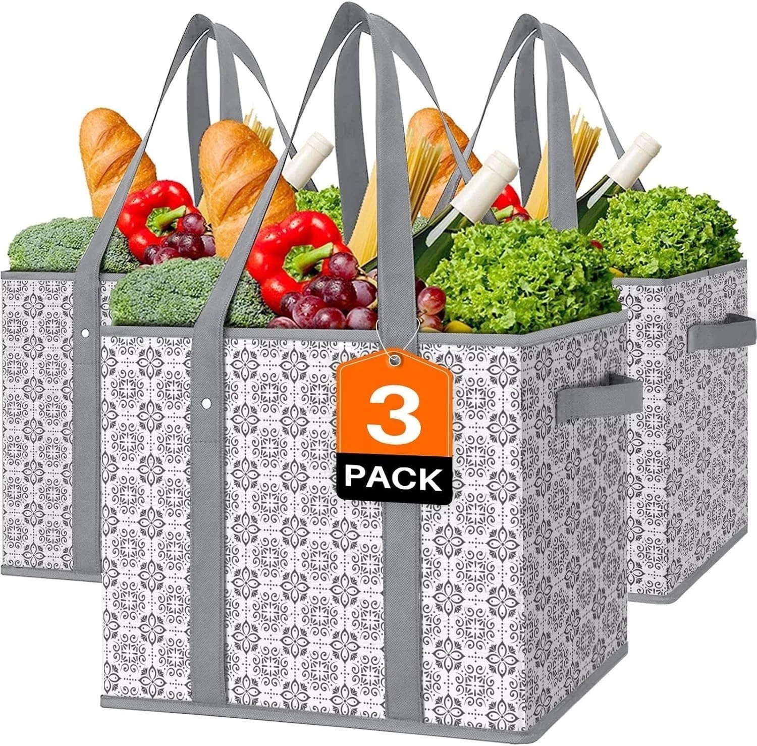 Heavyweight Reusable Shopping Bags – Water Resistant & Multi-Purpose Convenience