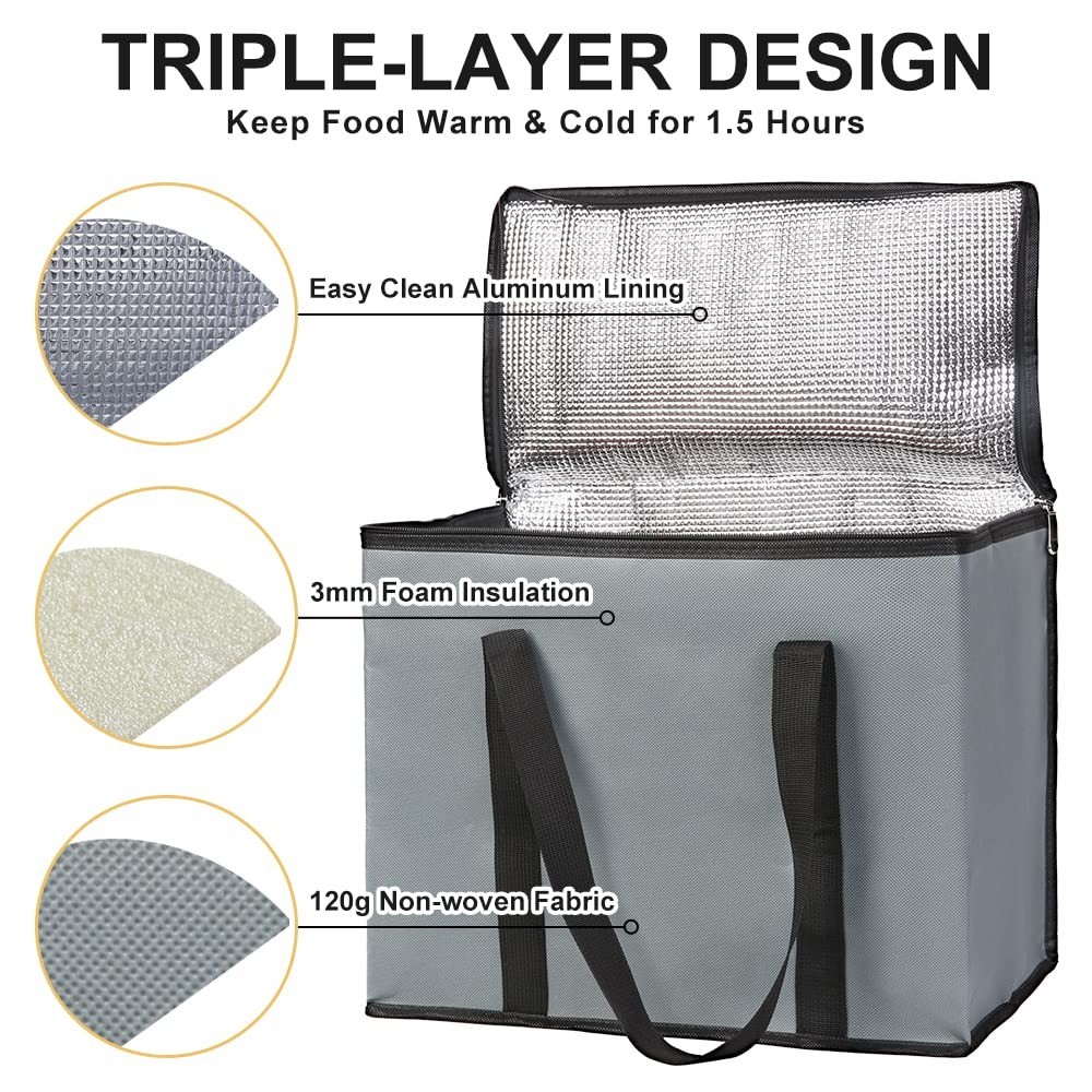 X-Large Insulated Grocery Bag – 30L Capacity Perfect for Food Delivery